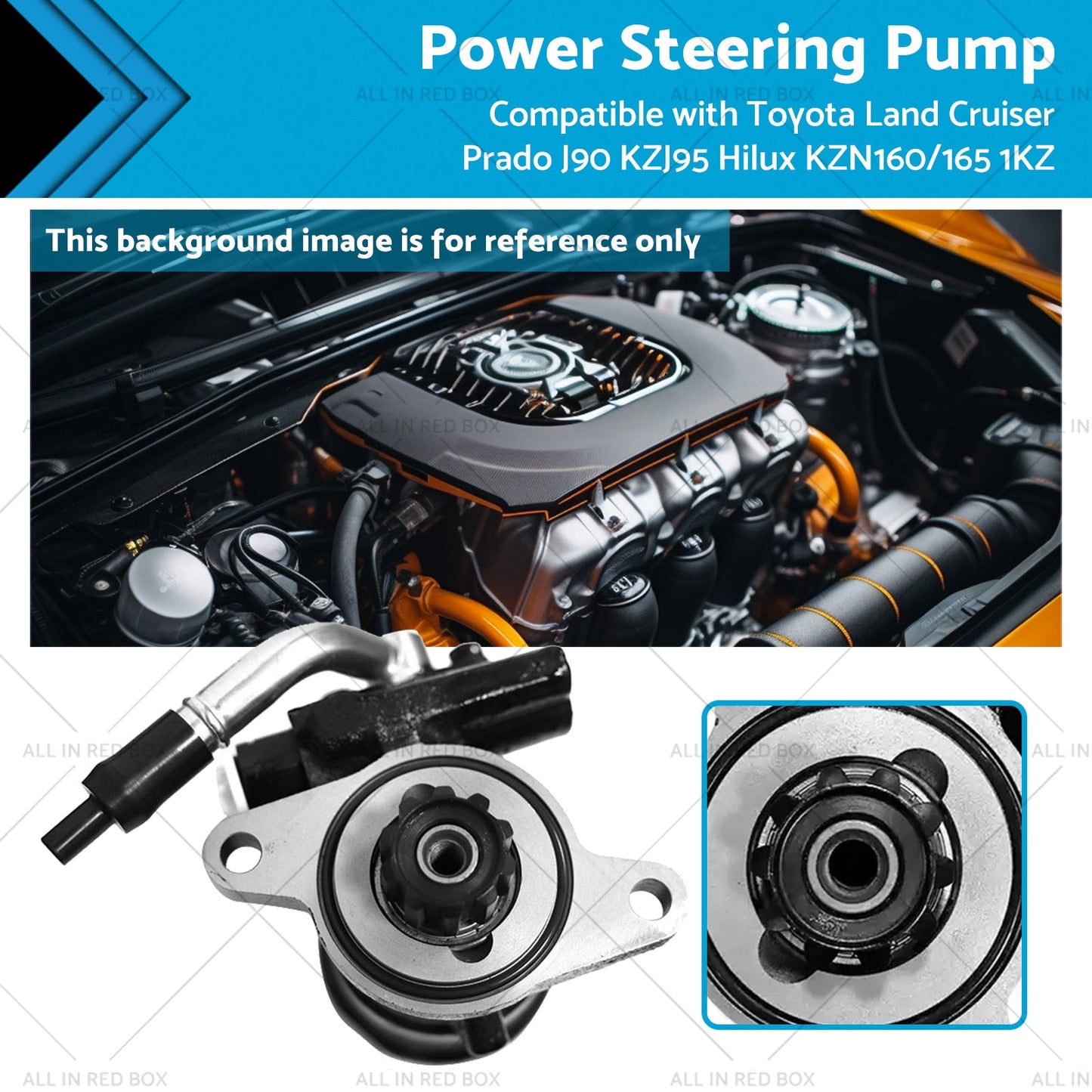 Power Steering Pump for Toyota Land Cruiser Prado J90 Hilux KZN160/165 1996-2002