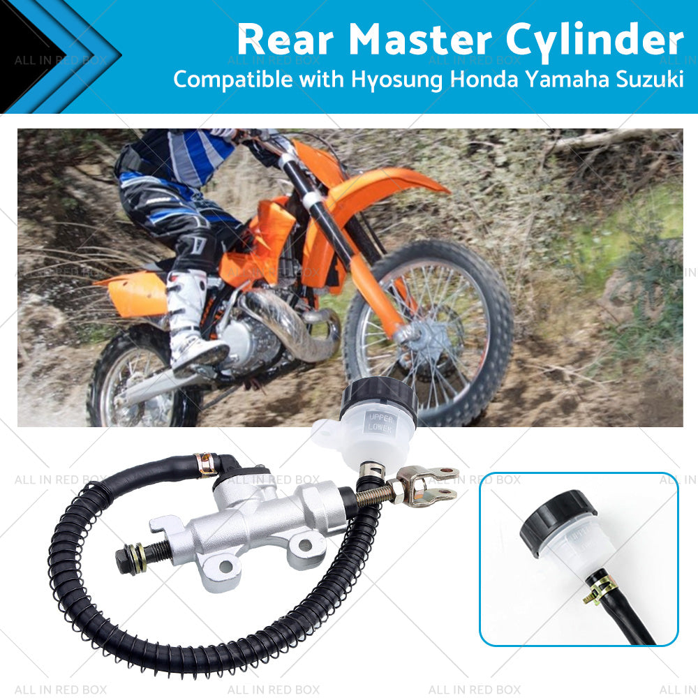 Rear Foot Brake Master Cylinder Pump Reservoir for Honda Yamaha Suzuki 2000-2023