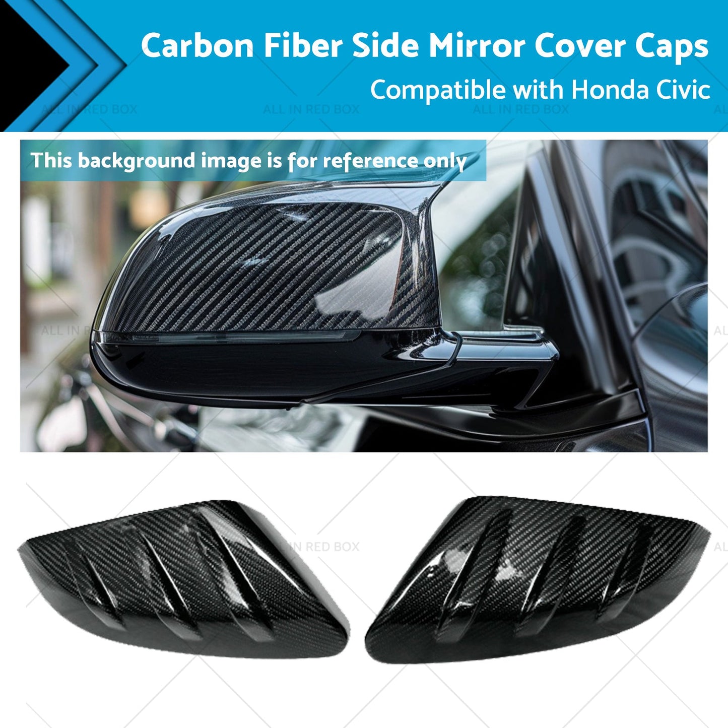 Carbon Fiber Side Mirror Caps for Honda Civic 2016-2021