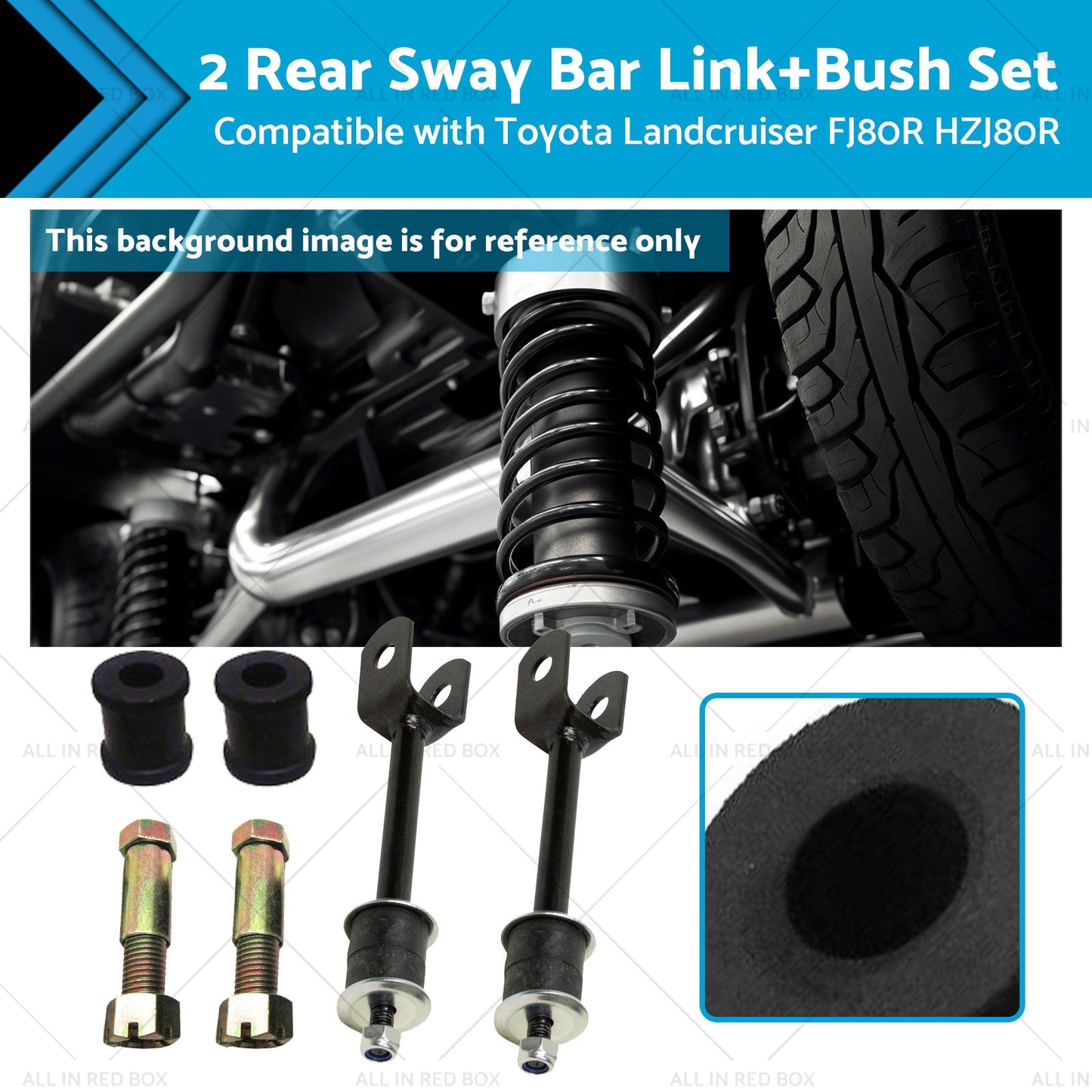 Rear Sway Bar Link Bush Kit for Toyota Landcruiser FJ80R HZJ80R HDJ80R 1990-1997