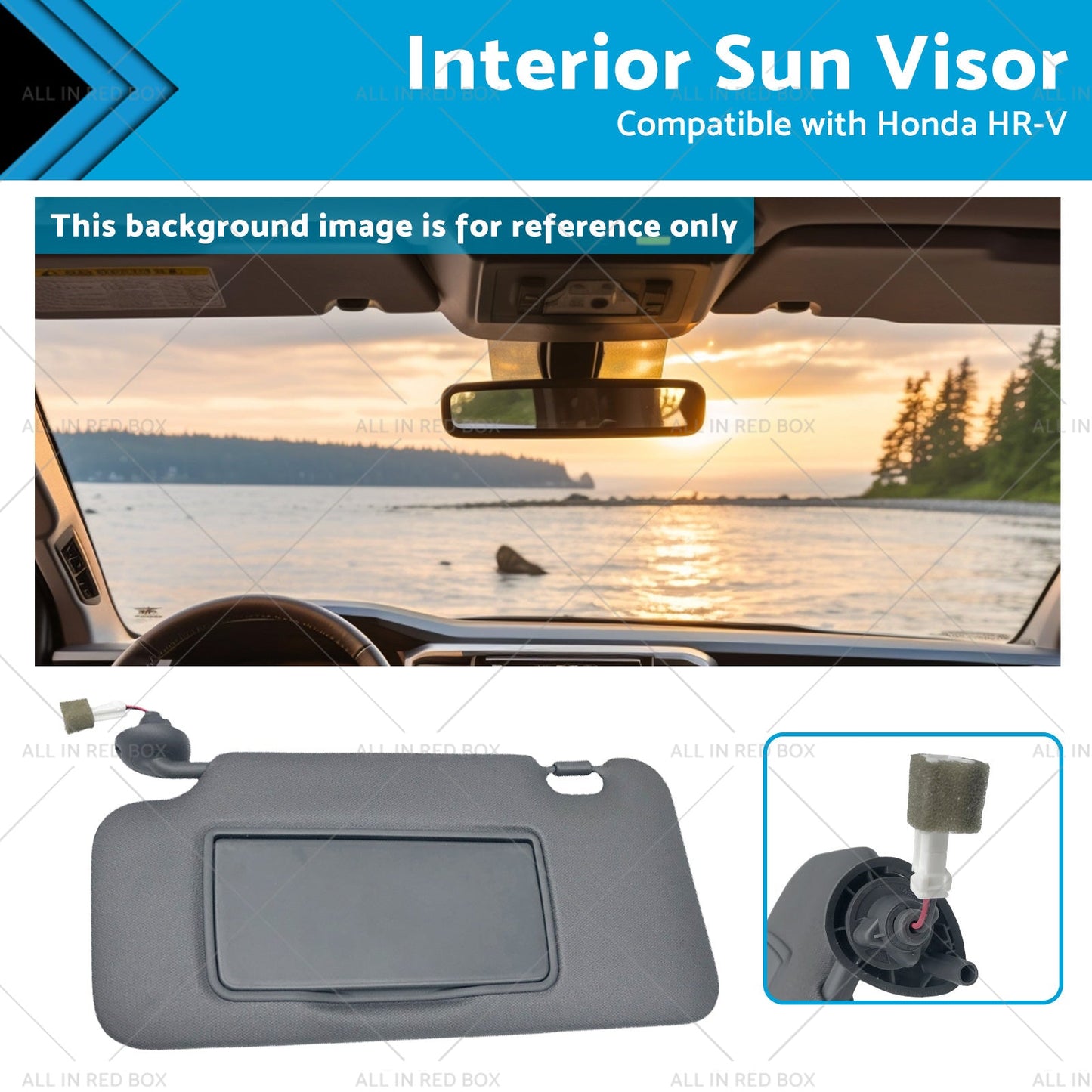 Driver Side Interior Sun Visor for Honda HR-V 2016-2022