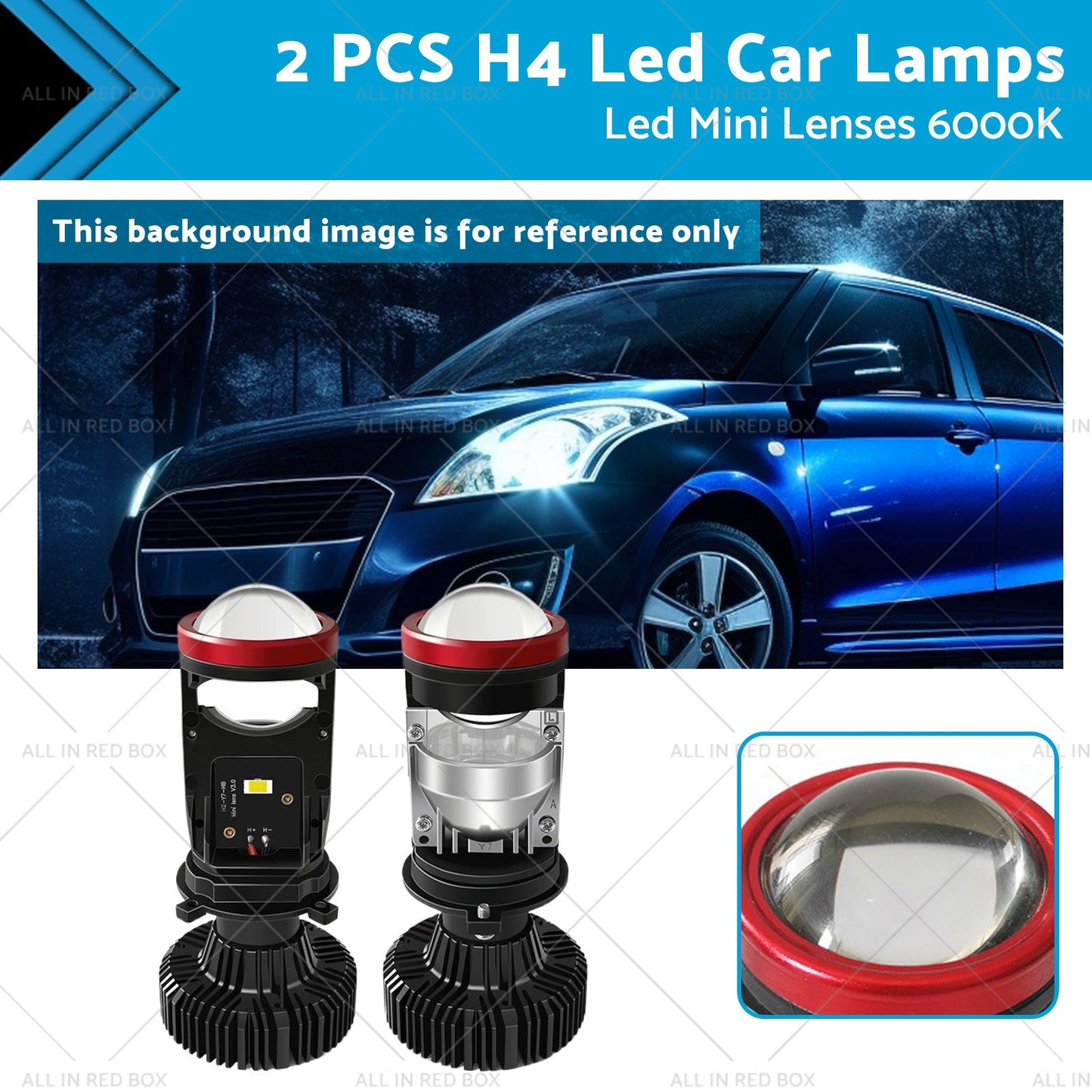 LED Car Lamps H4 Bi LED Mini Lenses for Toyota Camry 2012-2017 6000K