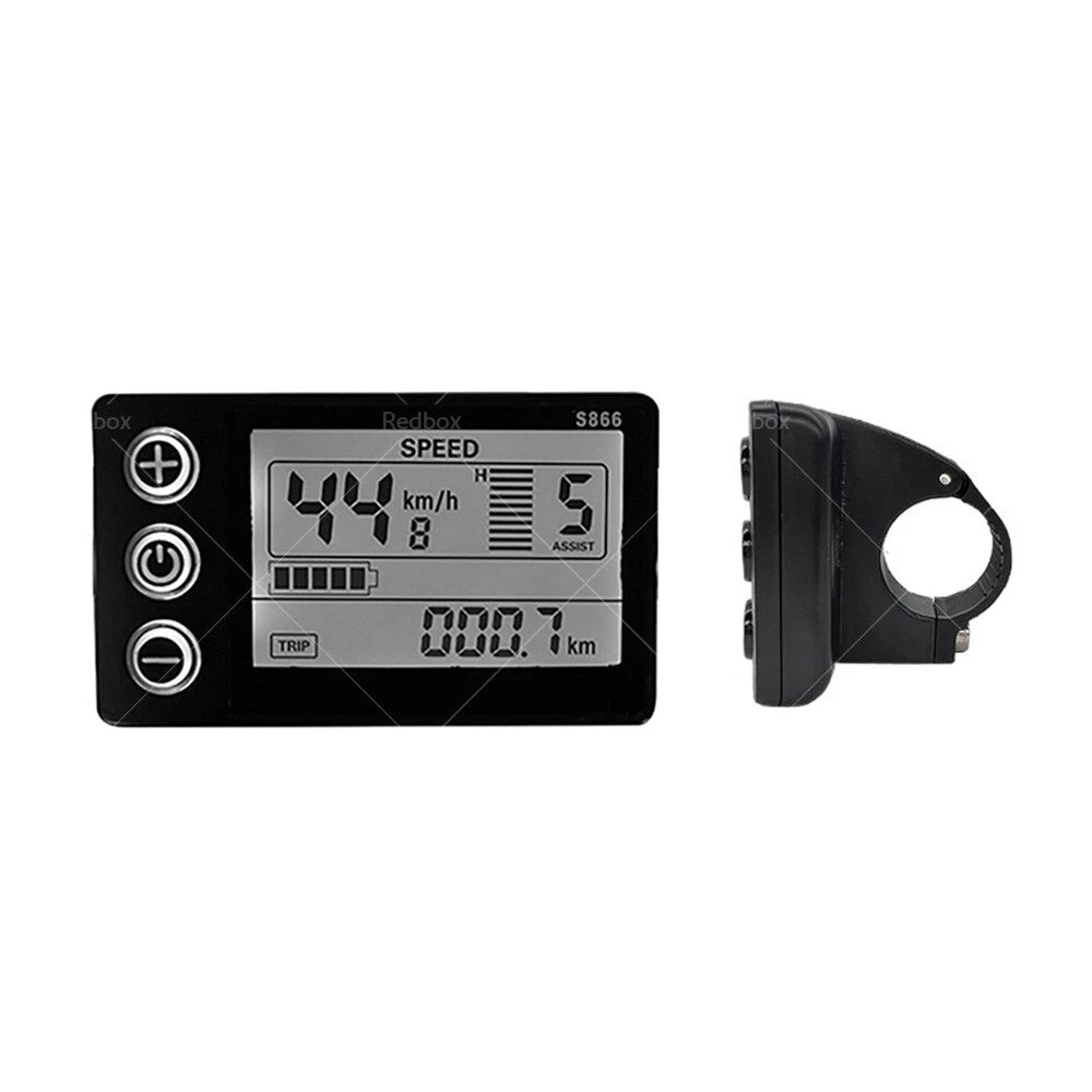 LCD Display for Electric Bike S866 24V/36V/48V Waterproof Plug