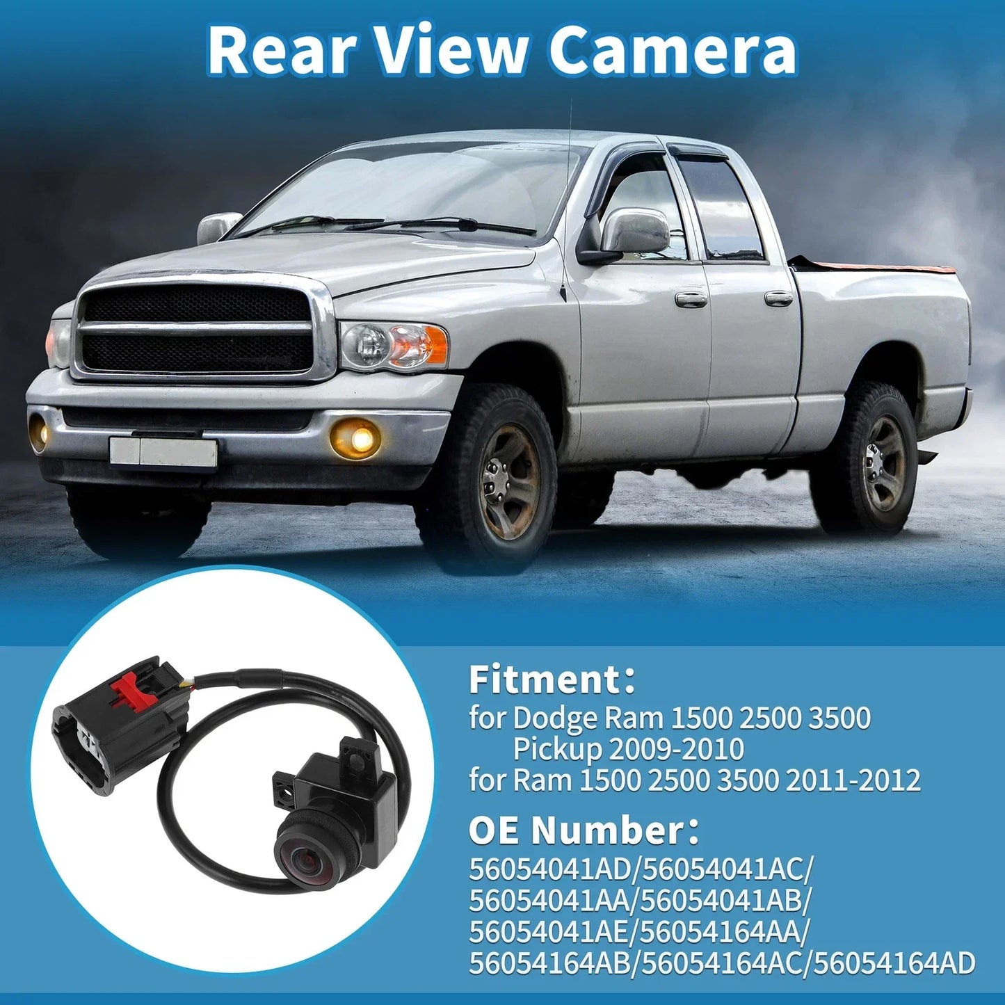 Rear View Park Assist Backup Camera for Dodge Ram 1500 2500 3500 (2013-2018)