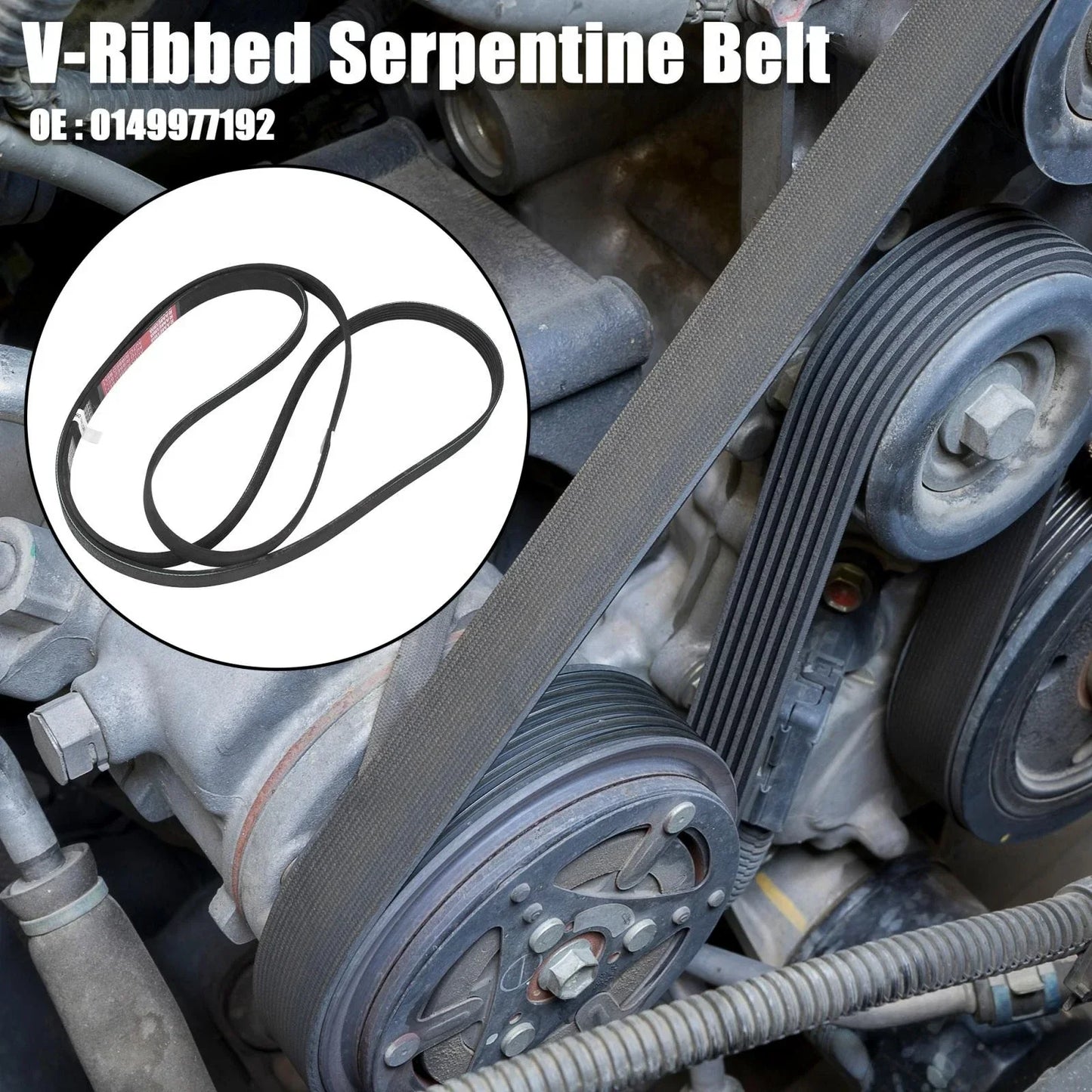 Rubber V-Ribbed Serpentine Belt 6PK2380 for Mercedes-Benz S430 (2000-2006)
