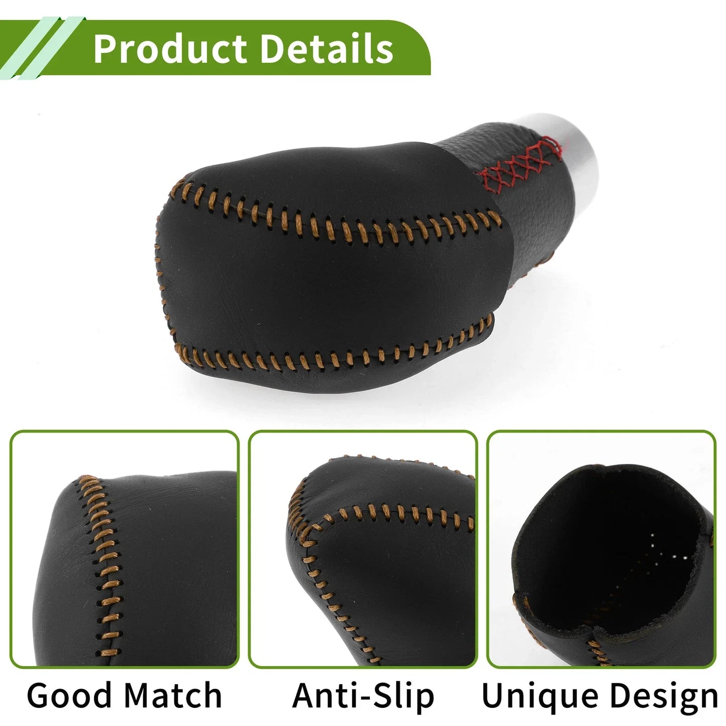 Car Gear Shift Knob Cover for Lexus RX350 2023-2024 Black Brown Faux Leather