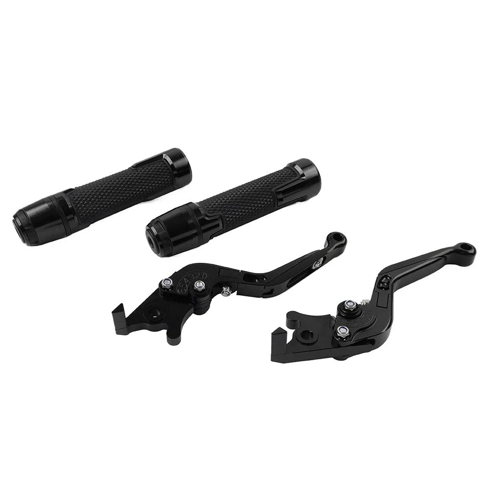 Black Extendable Brake Clutch Levers Grips Set for Aprilia Tuono V4 (2011-2023)