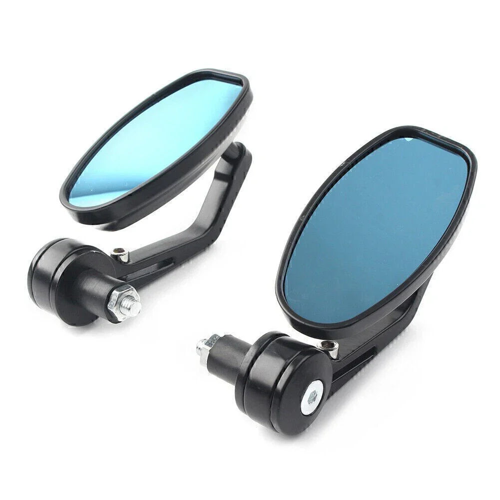 Black Aluminum 7/8" Motorcycle Rear View Side Mirrors for Handlebar