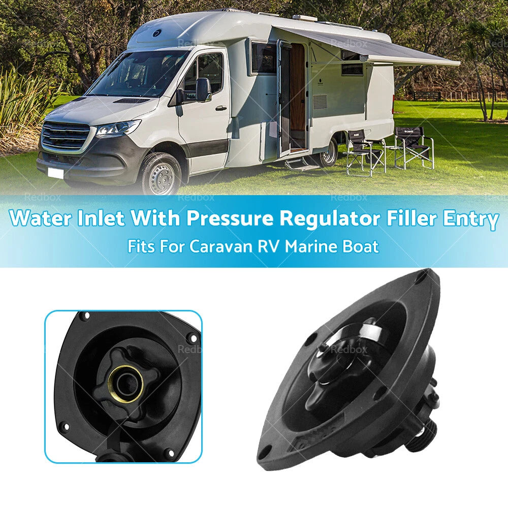 Black Water Inlet with Pressure Regulator for Caravan RV Boat