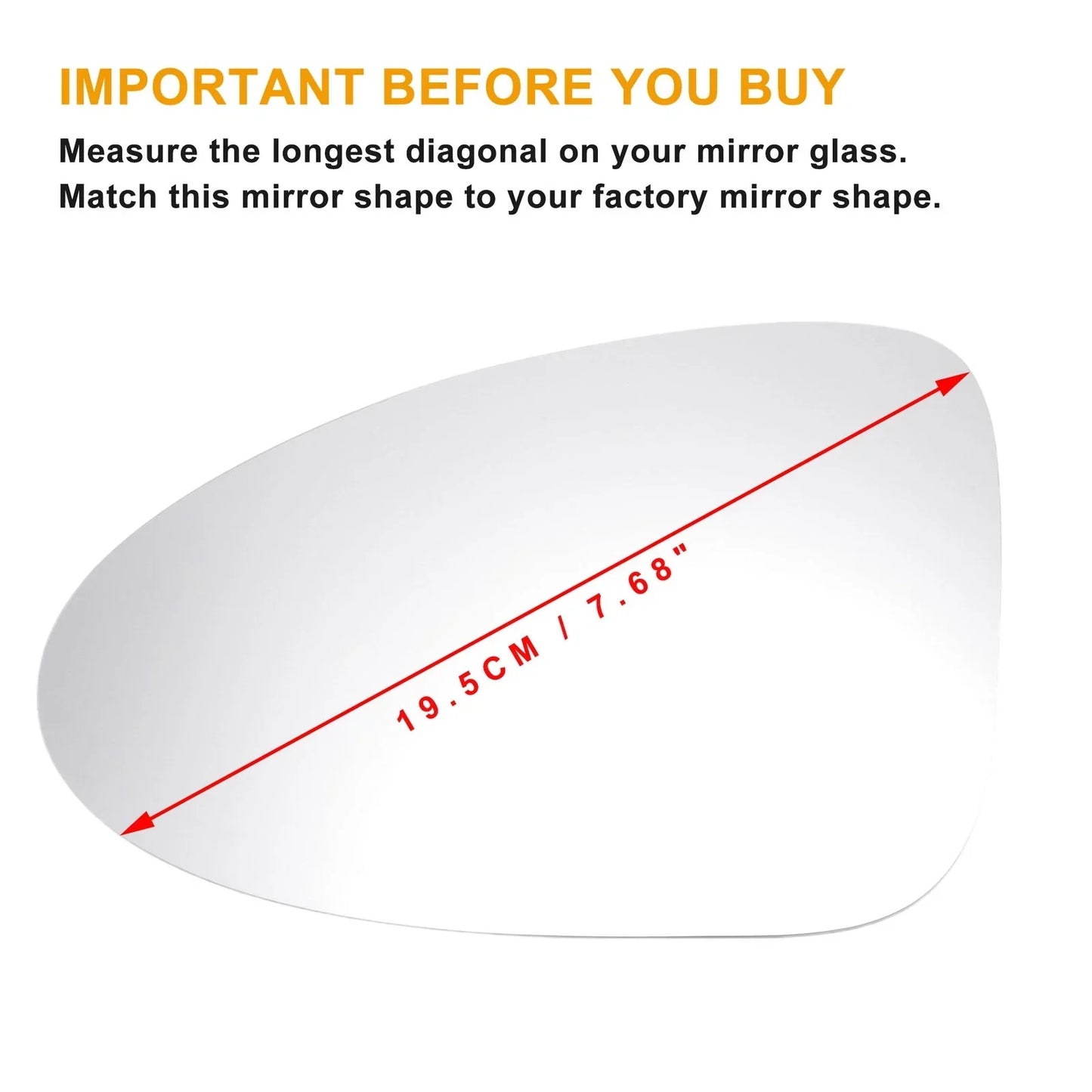 Left Side White Heated Mirror Glass for Porsche Macan (2014-2018)