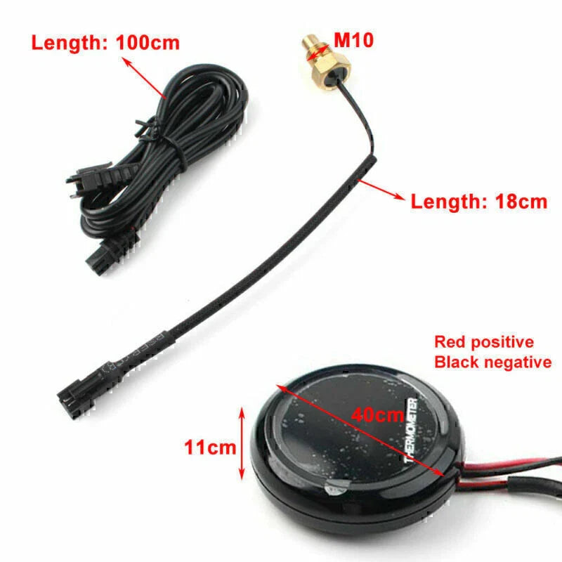Red LCD Digital Thermometer Water Temperature Sensor Gauge for Motorcycle