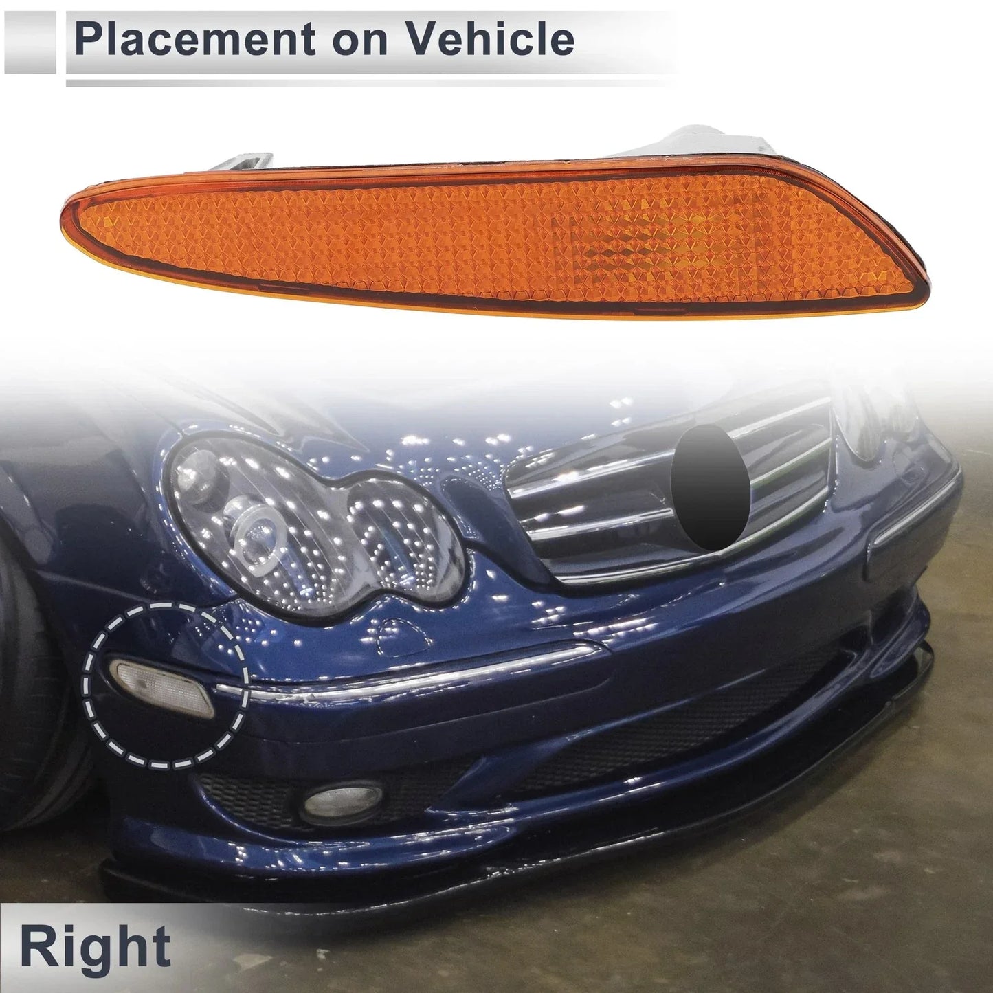 Right Front Bumper Side Marker Light Cover for Mercedes-Benz (2003-2009)