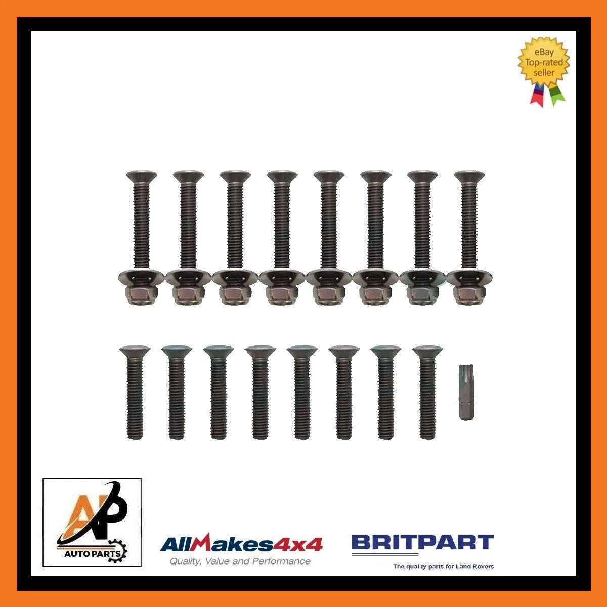 Front Door Bolt Kit Stainless Steel Torx Head for Land Rover Defender (1983–2016)