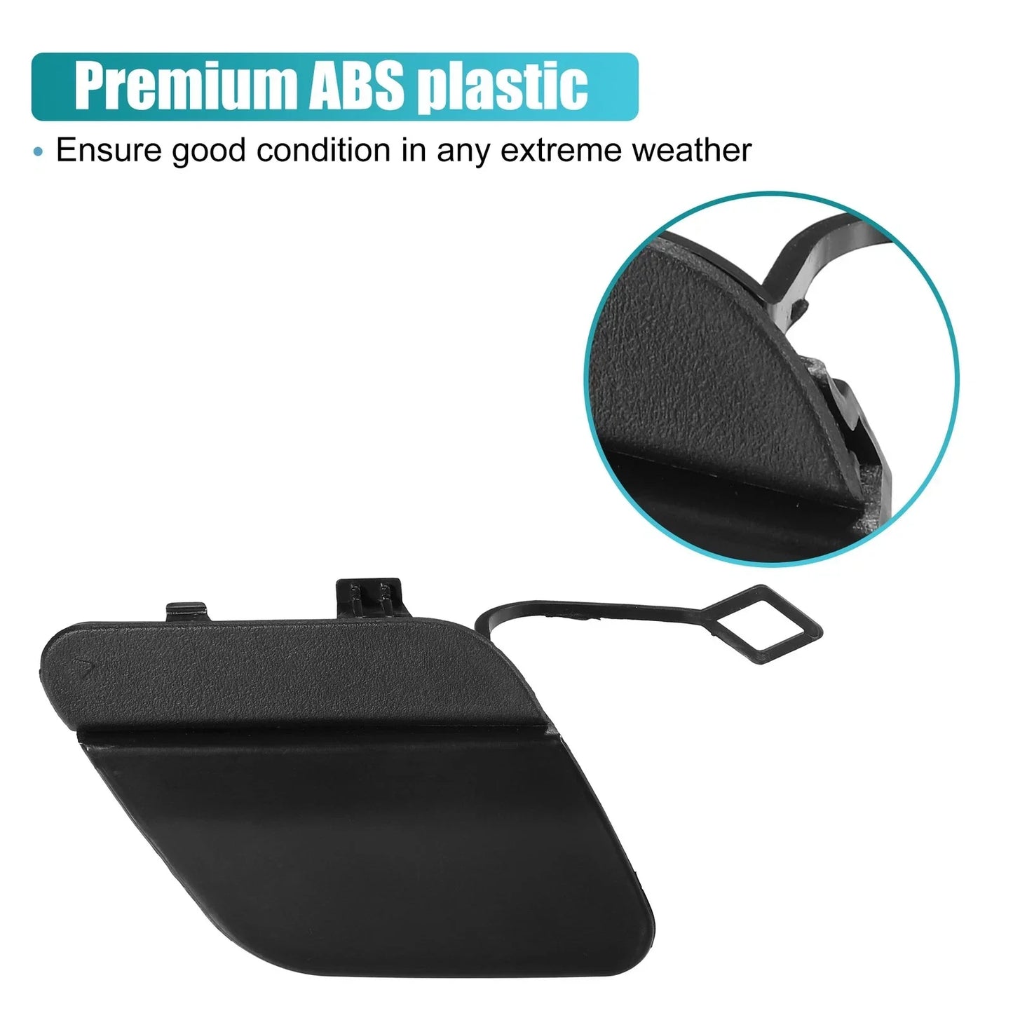 Rear Bumper Tow Hook Cap for Mercedes E-Class (2017-2023) Unpainted Black