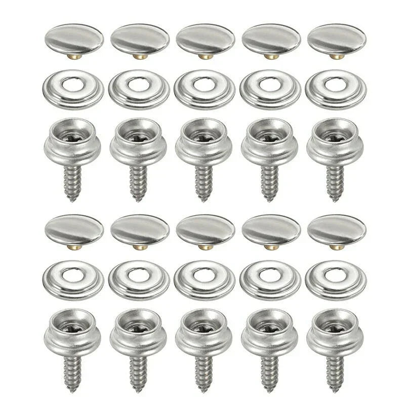 30pcs Snap Fastener Stainless Steel for Canvas Tent Boat Marine
