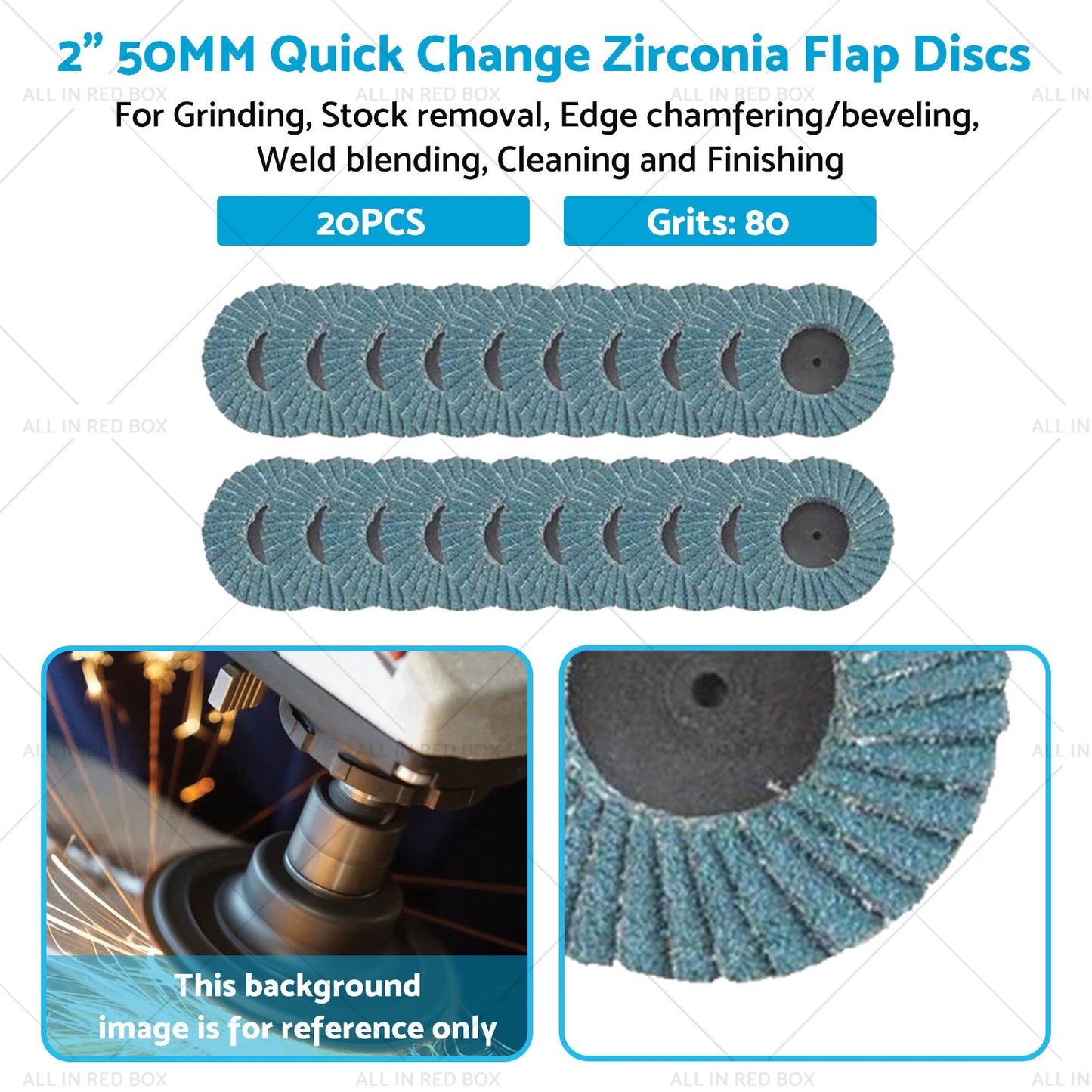 20 x 2" Zirconia Flap Discs for Metal Sanding