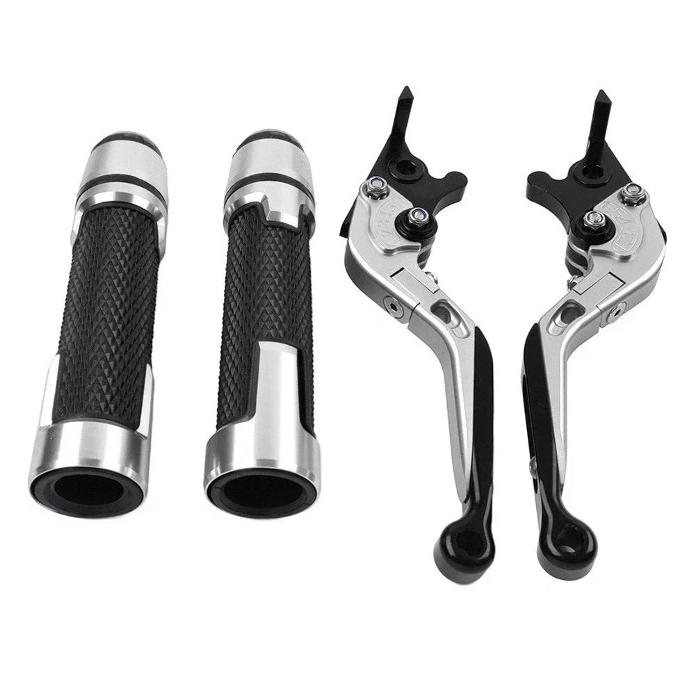 Folding Extendable Brake Clutch Levers & Handlebar Grips for Kawasaki ZX6RR