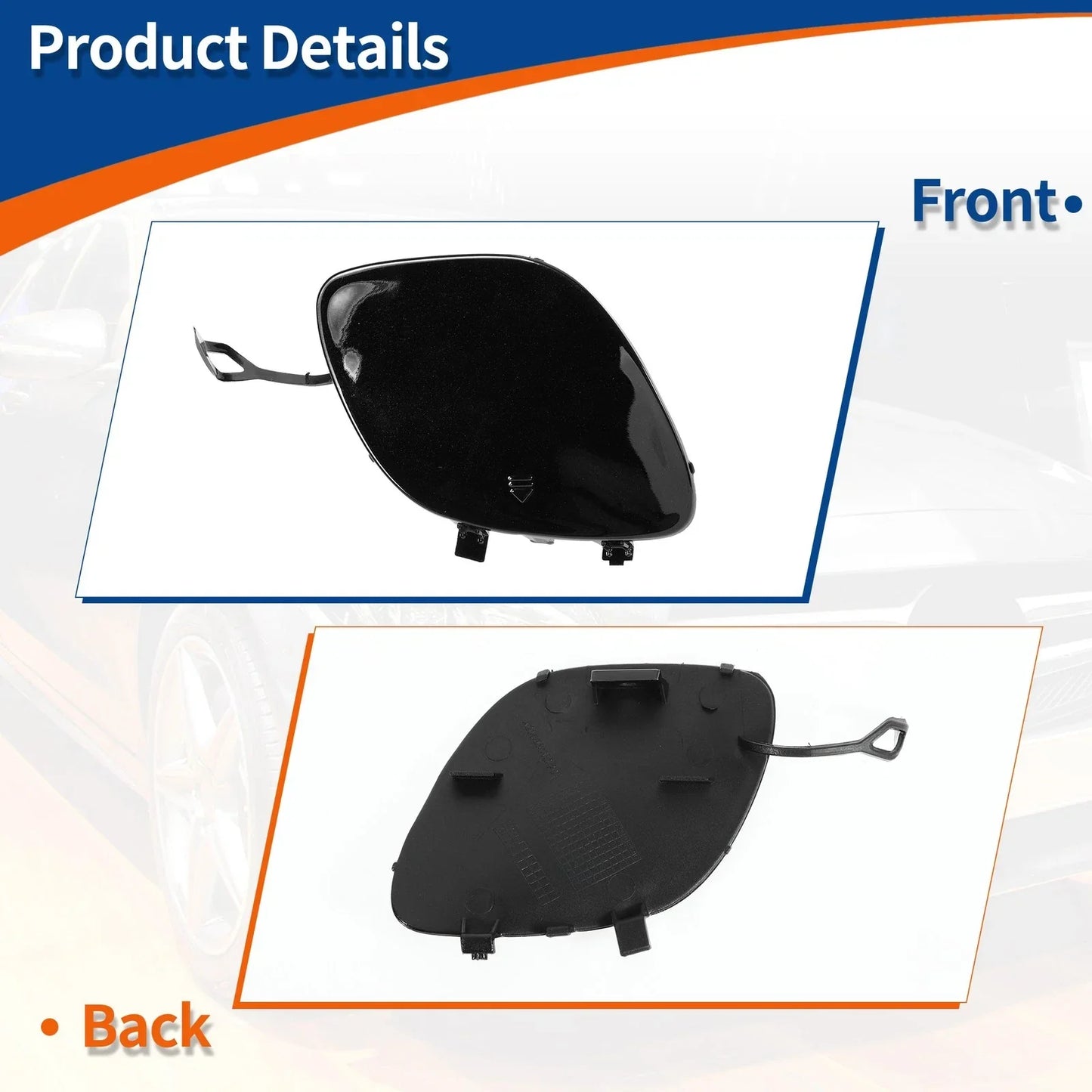 Front Bumper Tow Hook Cover for Mercedes-Benz (2019-2023) Black Metallic