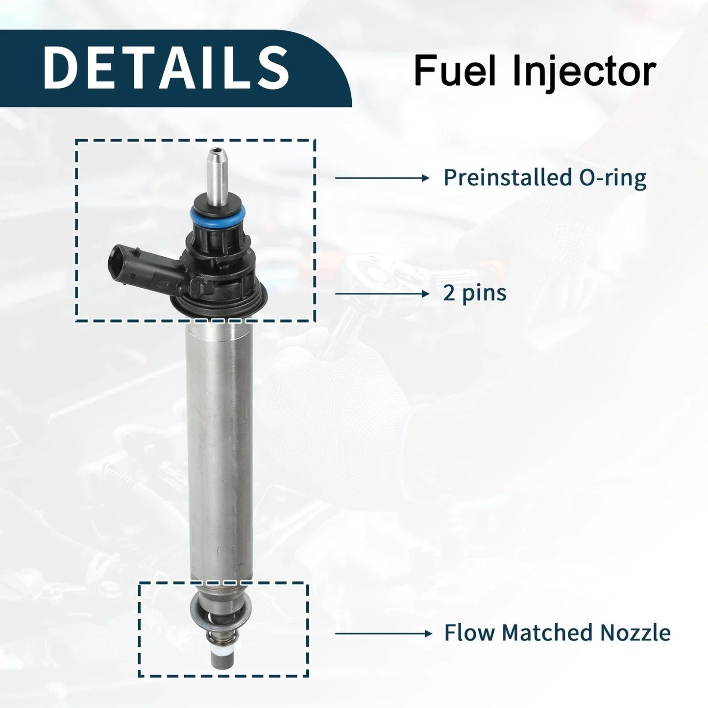Fuel Injector for Mercedes-Benz C300 2015-2021 2.0L Black 1 x Unit