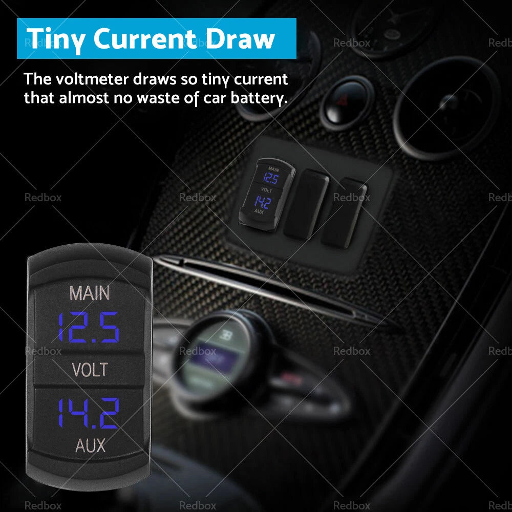 12V-24V Dual Voltmeter LED Digital Battery Monitor for Car Boat Marine Gauge