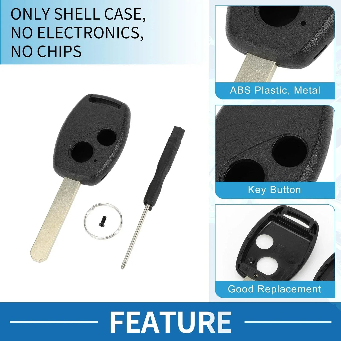 Keyless Entry Remote Fob Shell Case Set for Honda Civic (2006-2013)