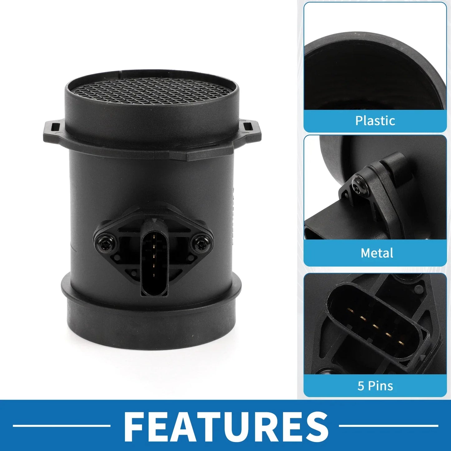 MAF Mass Air Flow Sensor for Porsche (99660612495) - Plastic Black