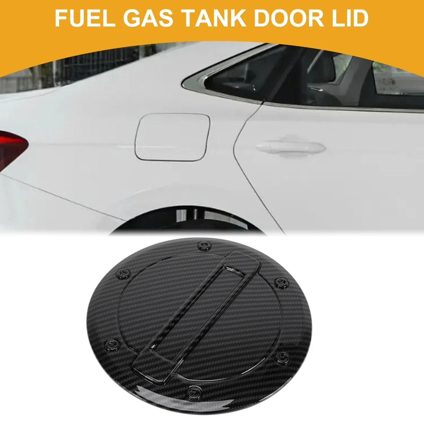 Fuel Tank Door Cap for Dodge Ram 2023-2025 Gas Tank Flap Carbon Fiber Black
