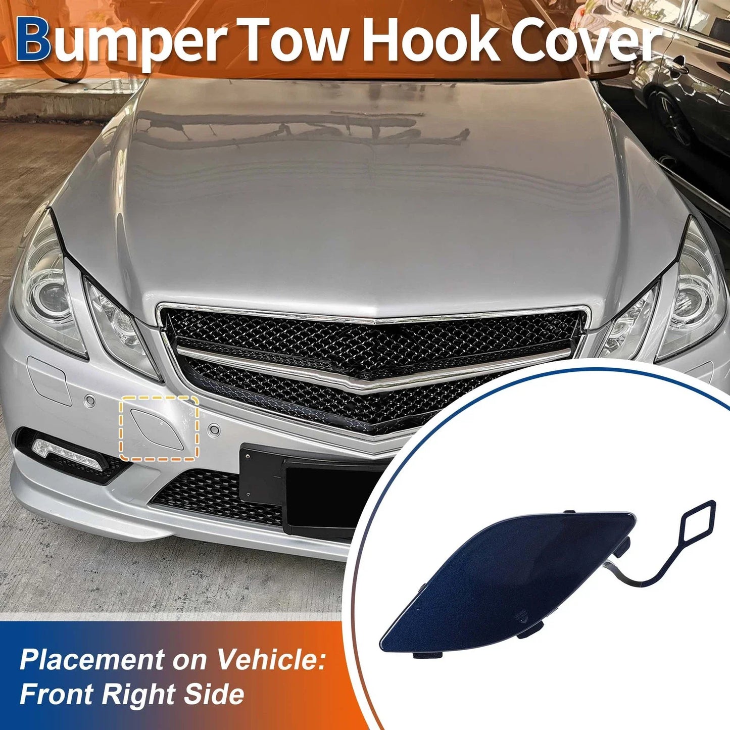 Front Car Bumper Tow Hook Cover for Mercedes-Benz (2012-2018) Jewelry Blue