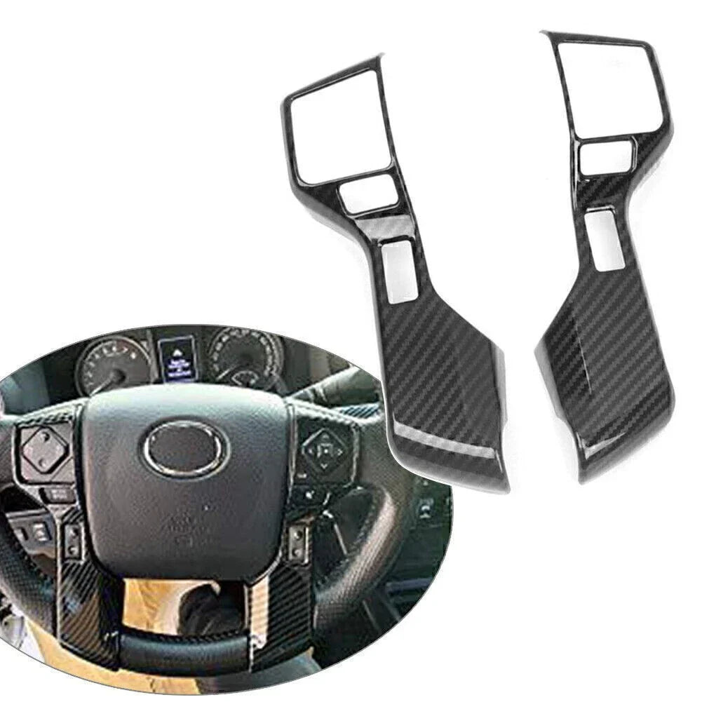 Carbon Fiber Steering Wheel Button Cover Trim for Toyota Tacoma (2016-2019)