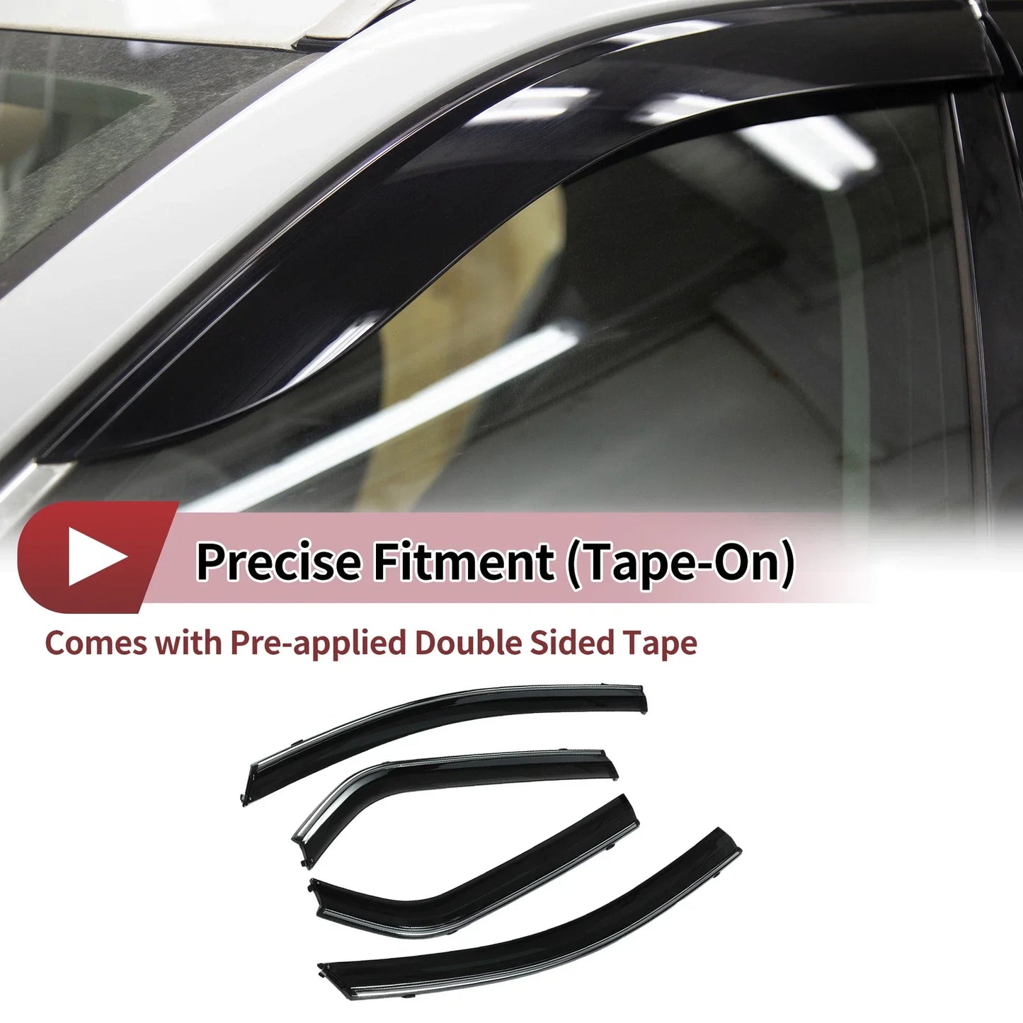 Window Deflectors for Honda Fit Sedan Side Window Vent Visors (2007-2008)