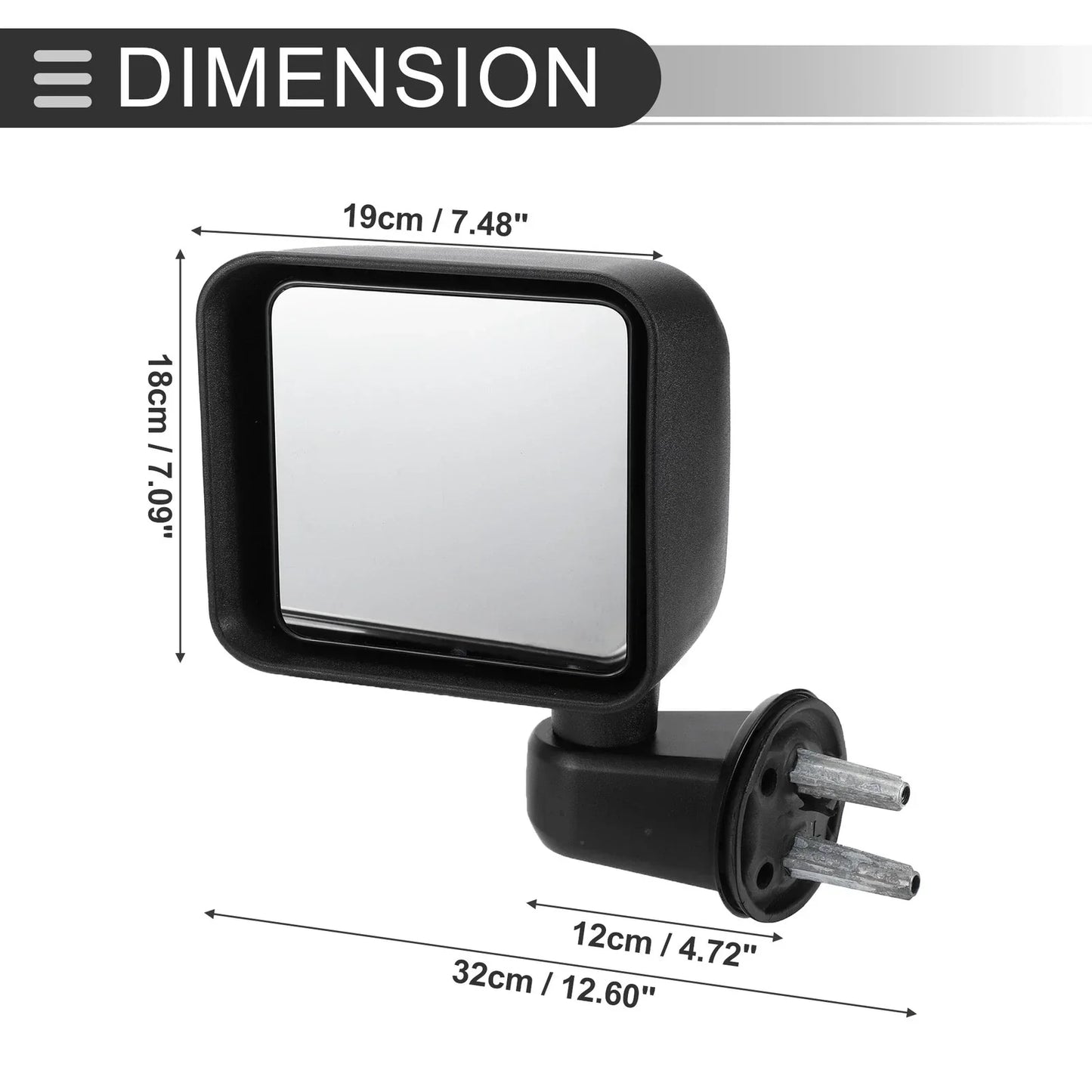 Tow Mirrors for Jeep Wrangler 2007-2017 (2 x No.55077967AB/55077966AB)