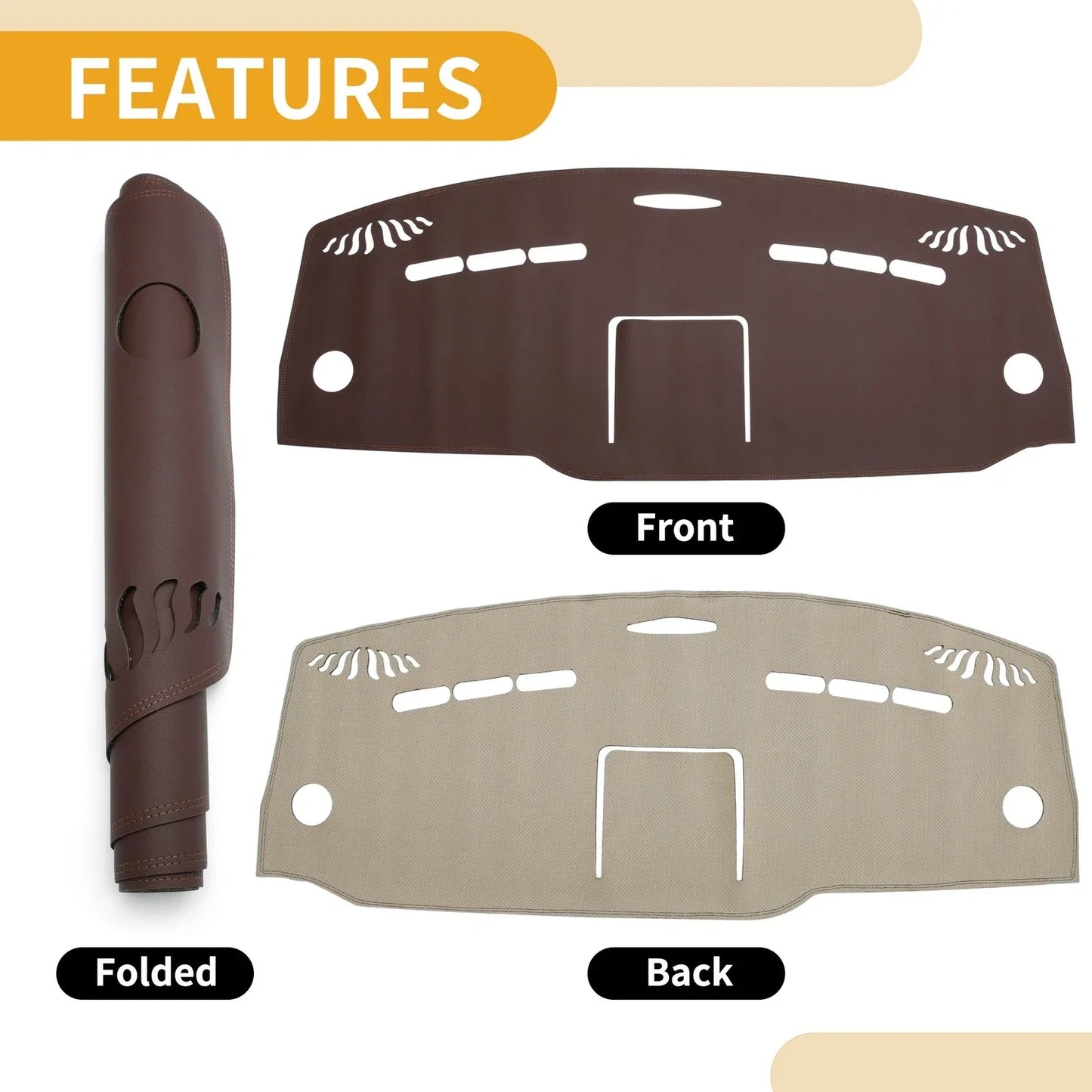 Dashboard Cover Mat for Mercedes-Benz Vito (2015-2020) - Brown Carpet