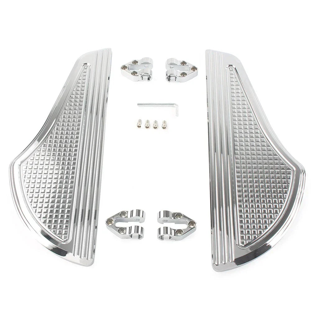Non-Slip Front Floorboards for Harley Dyna Touring Softail Chrome