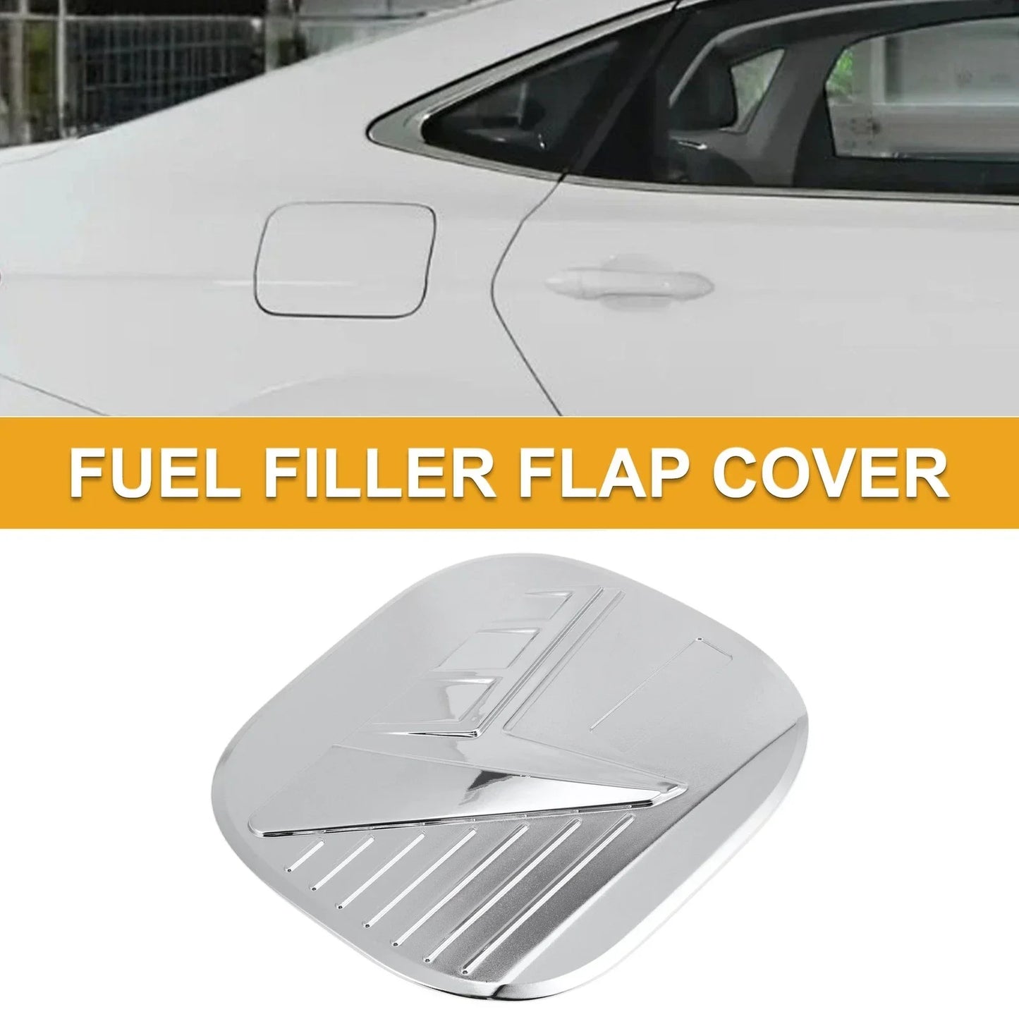 Fuel Tank Door Cap for Hyundai Tucson 2021-2025 Gas Tank Flap Chrome Silver