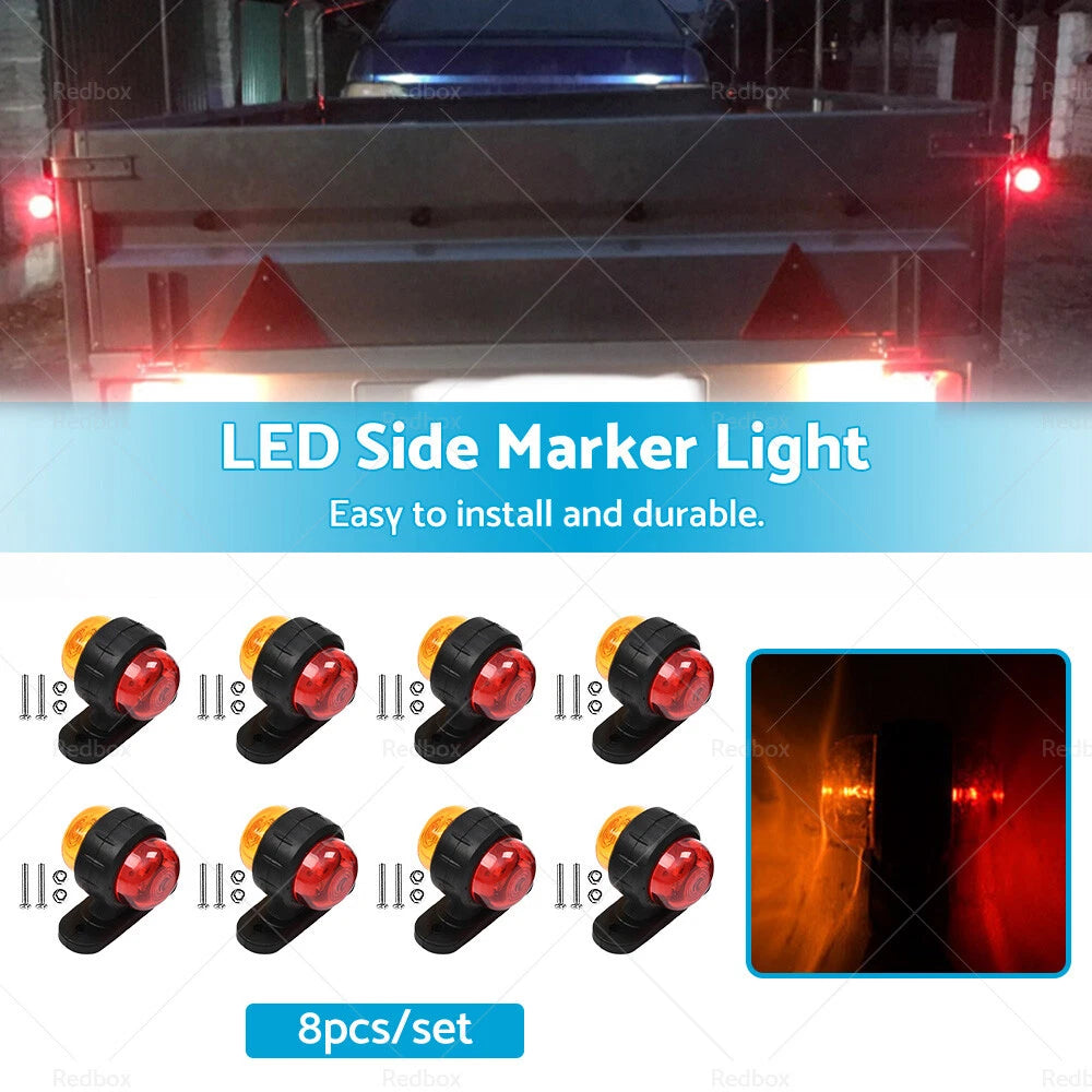 LED Clearance Lights Side Marker Lamps for Trailer Truck Caravan 12-24V