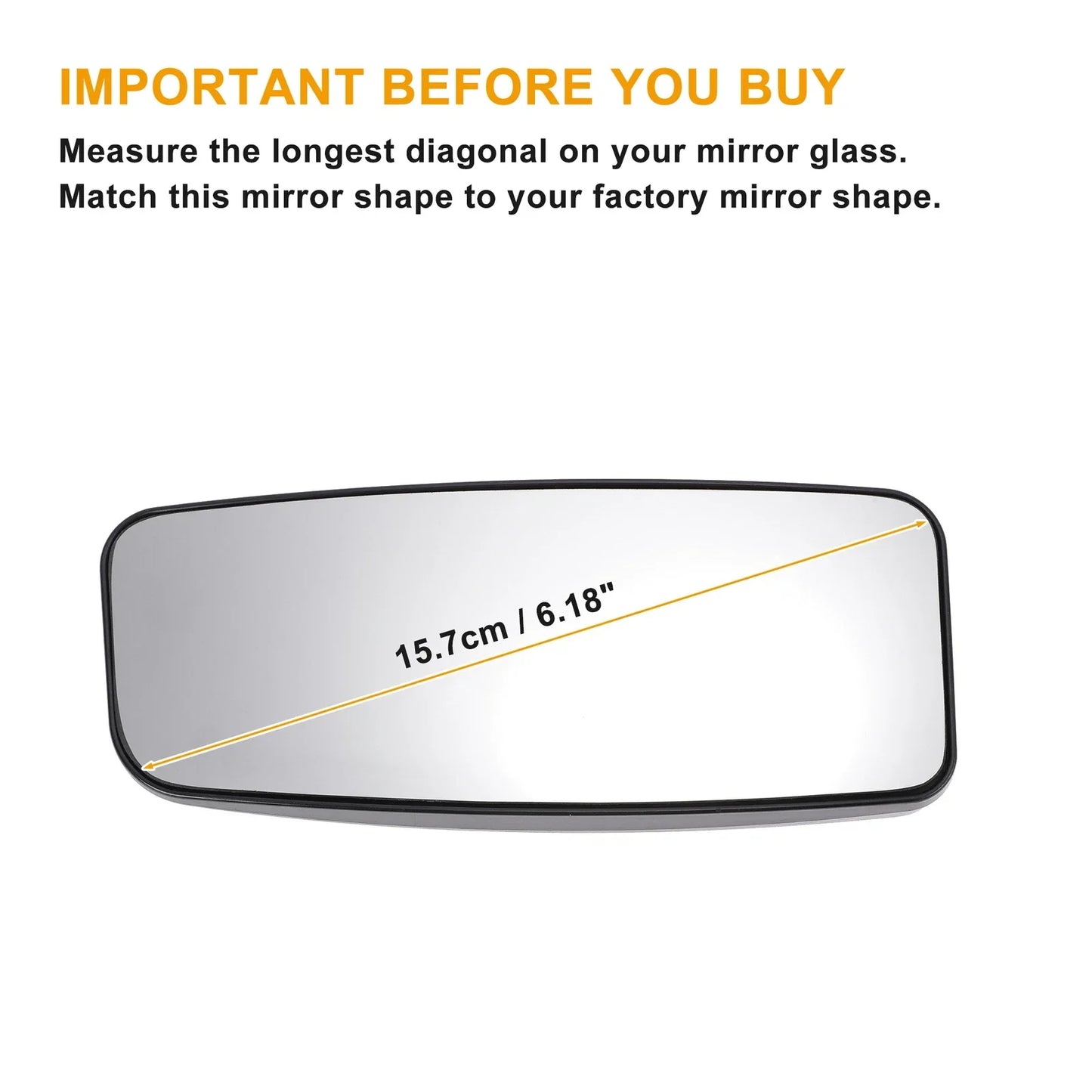 Left Lower White Mirror Glass w/ Back Non-heated for Mercedes Sprinter (06-11)