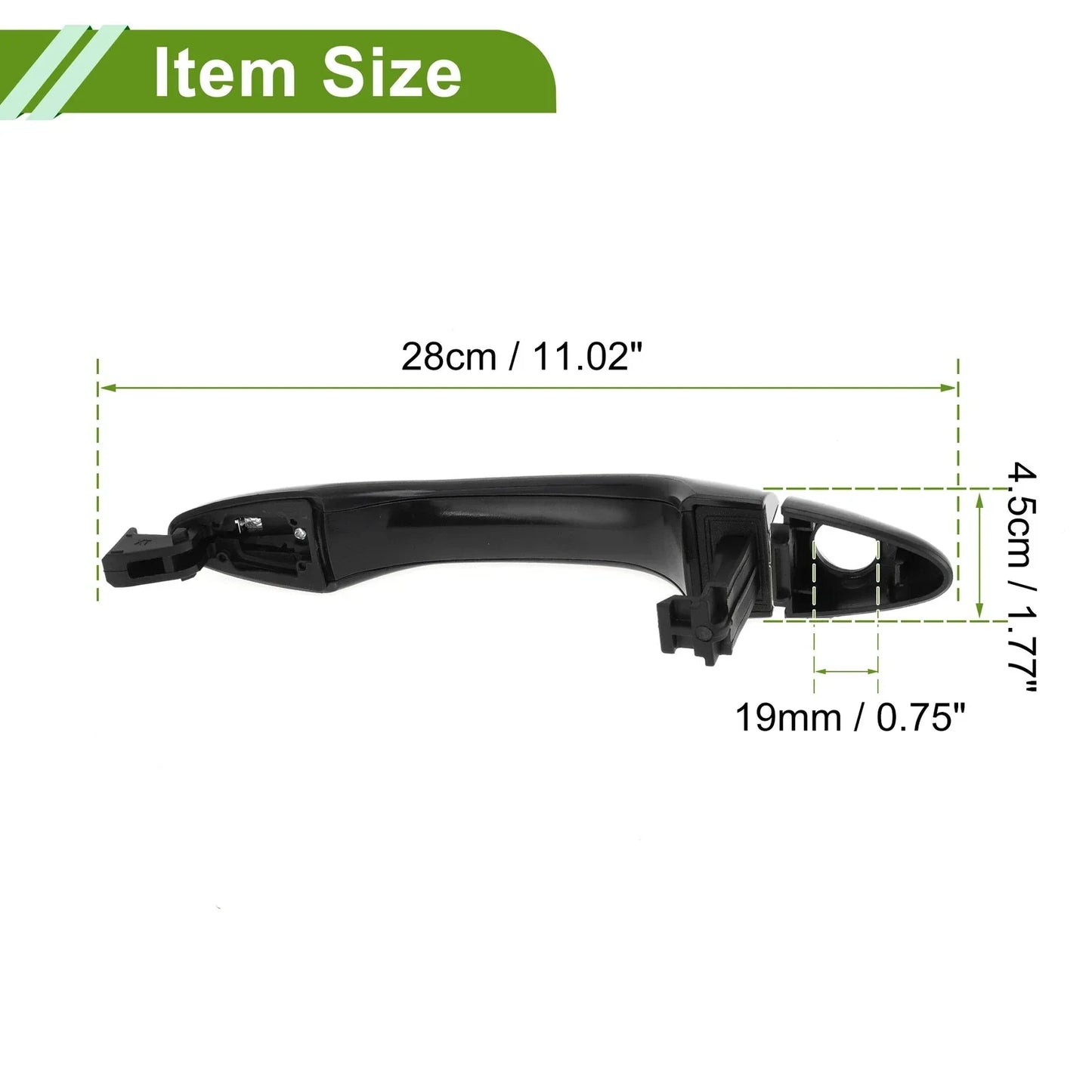 Exterior Door Handle for Hyundai (2015-2020) - Black Silver Tone Front Left