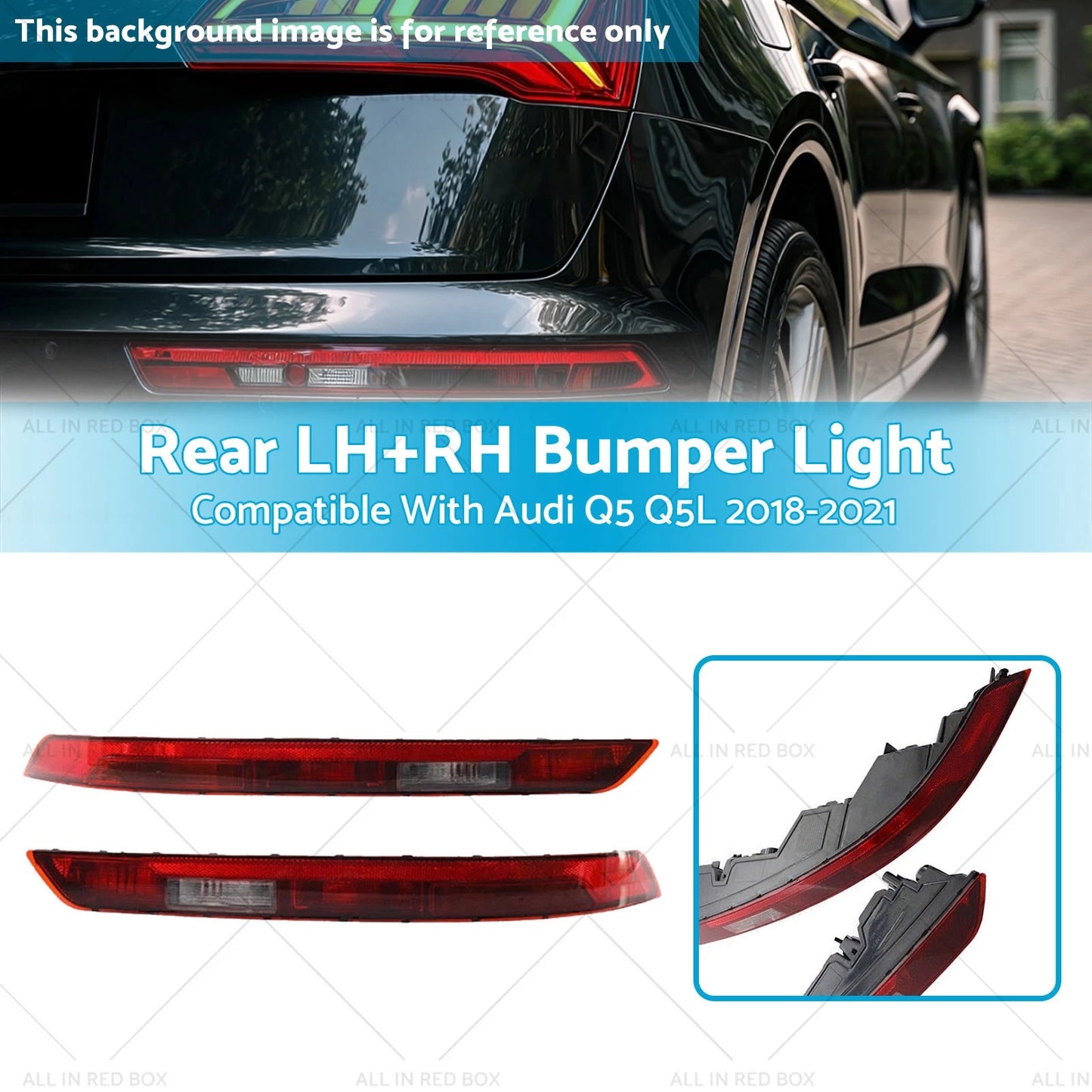 Bumper Light Tail Brake Stop Lamp Pair LH+RH for Audi Q5 (2018-2021)