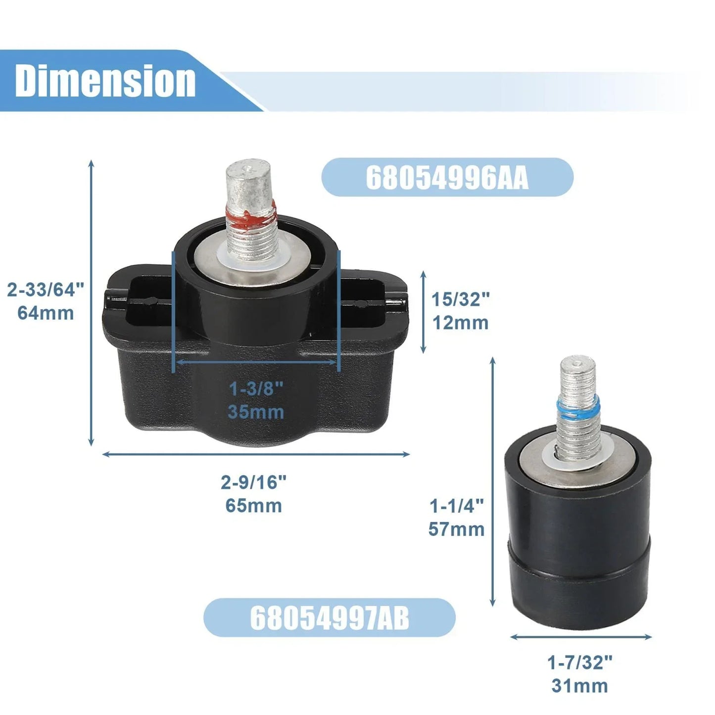 Box Handle Grommet for Dodge RAM 1500 2500 3500 (2009-2021) 2 x Covers