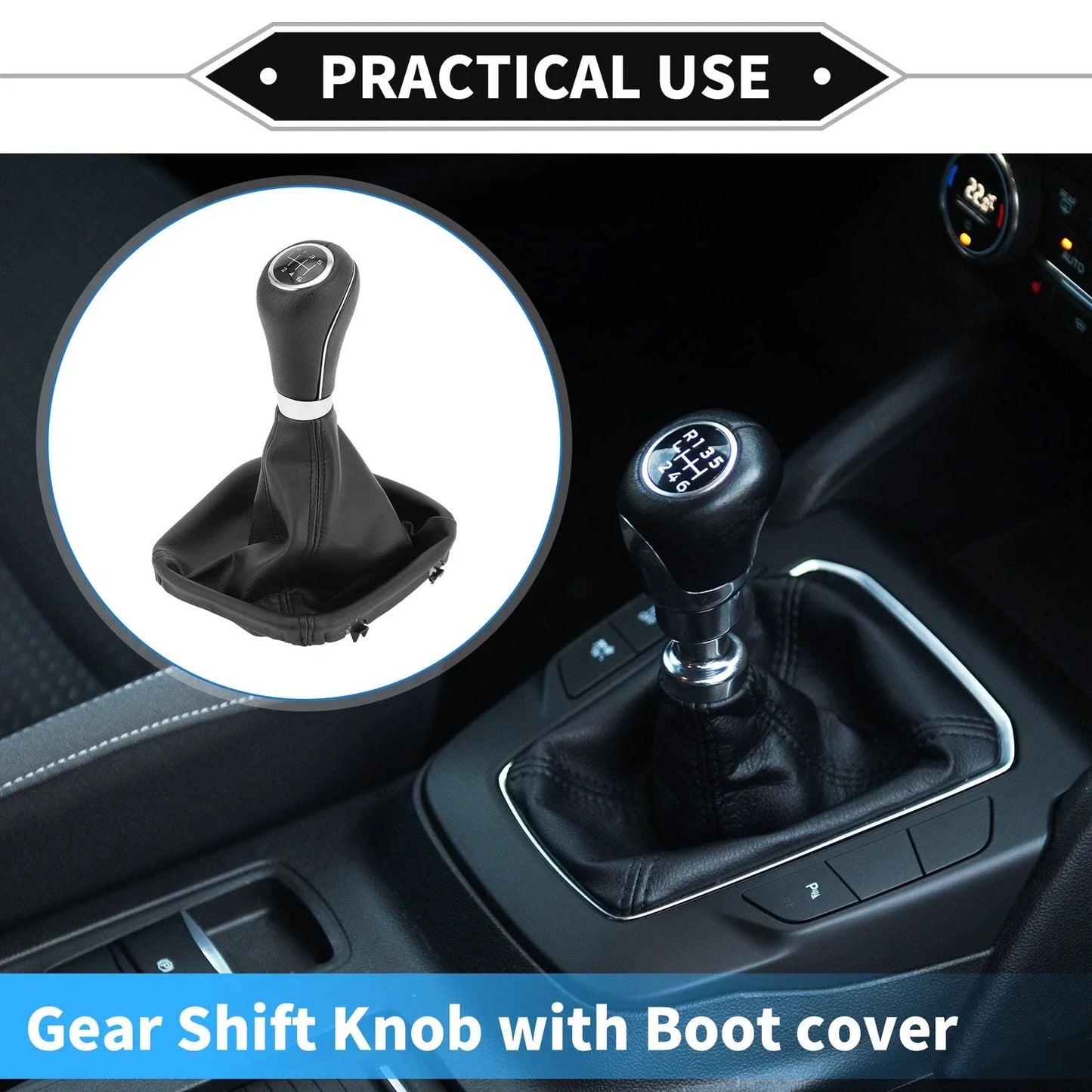6 Speed Shift Knob & Boot Cover for Mercedes Benz W203 S203 (2004-2007)