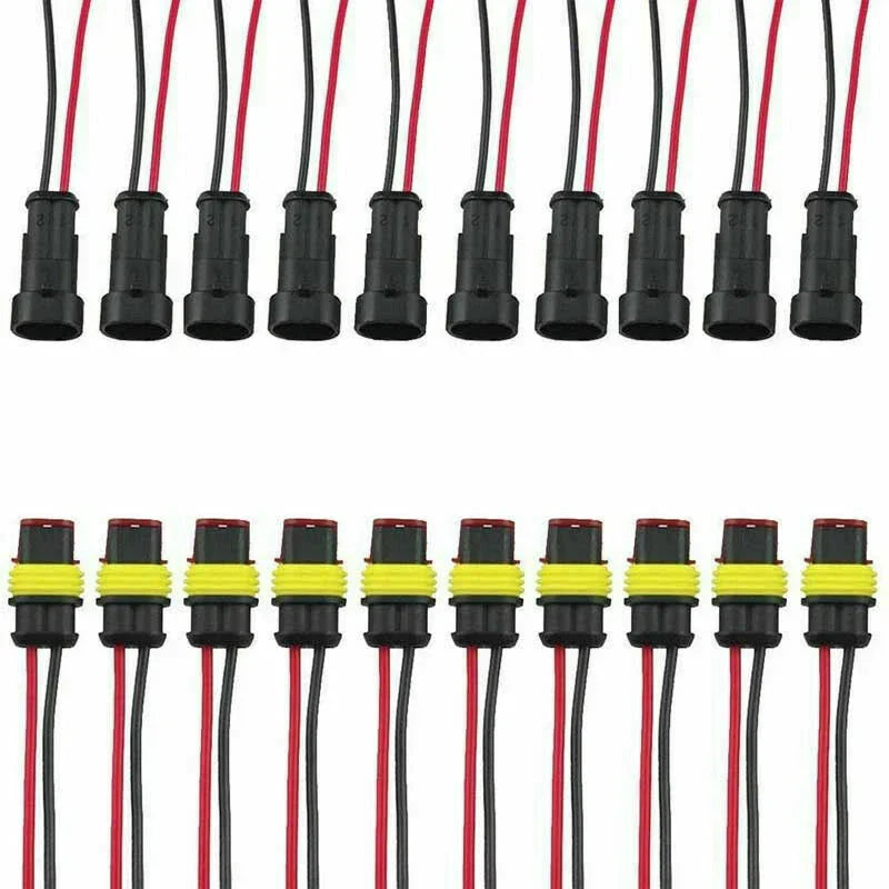 Waterproof 2 Pin Electrical Cable Wire Connector Plug for Car Truck Motorcycle