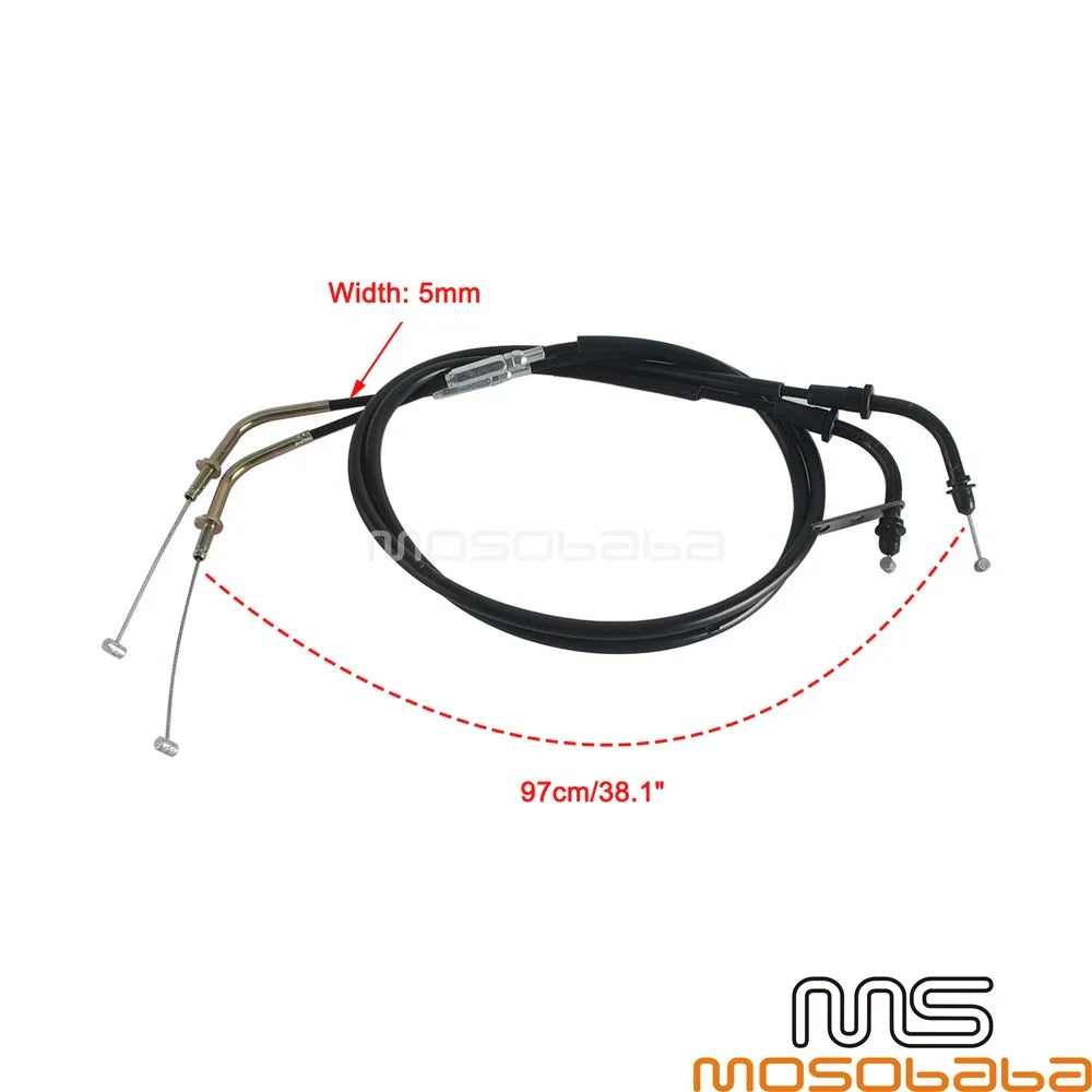Black Throttle Cables for Kawasaki Vulcan 900 Classic/LT (2006-2018)