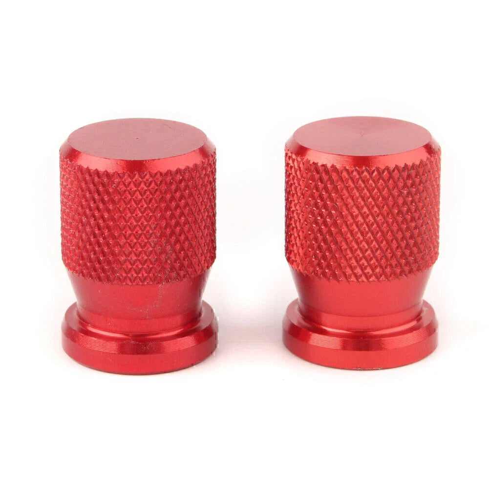 Red Tyre Air Valve Caps () for Car Truck Motorcycle Bike
