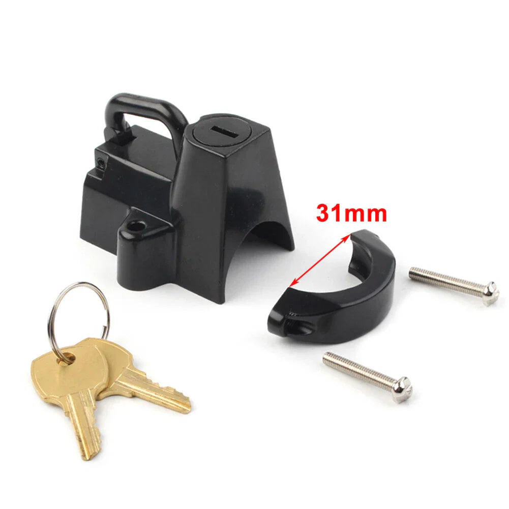 Black Motorcycle Helmet Lock for Harley-Davidson Softail, Road King, FatBoy