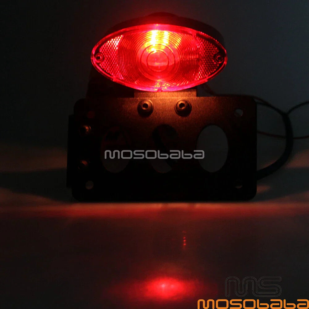 3/4" Axles Custom License Plate Bracket Integrated Brake Tail Light for Harley