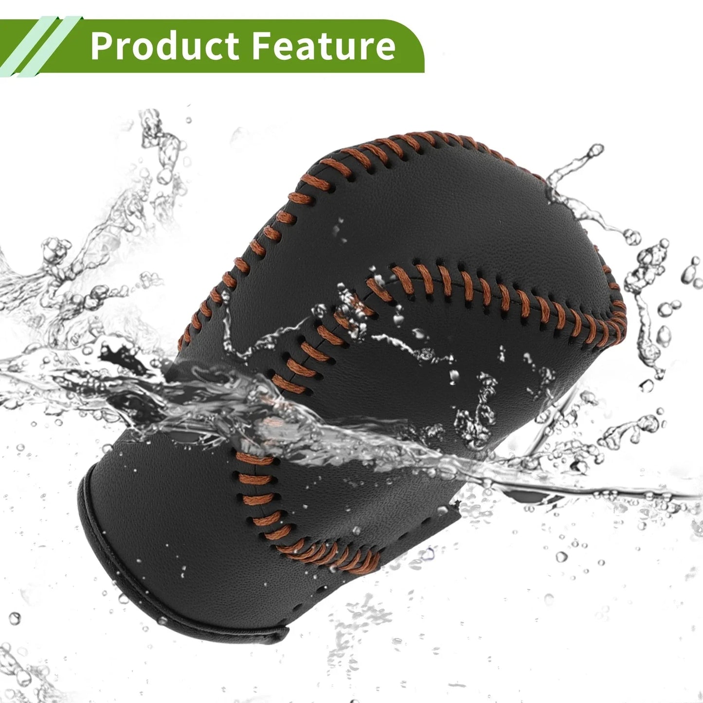 Car Gear Shift Knob Cover Black Brown Faux Leather for Honda Civic (2022-2024)