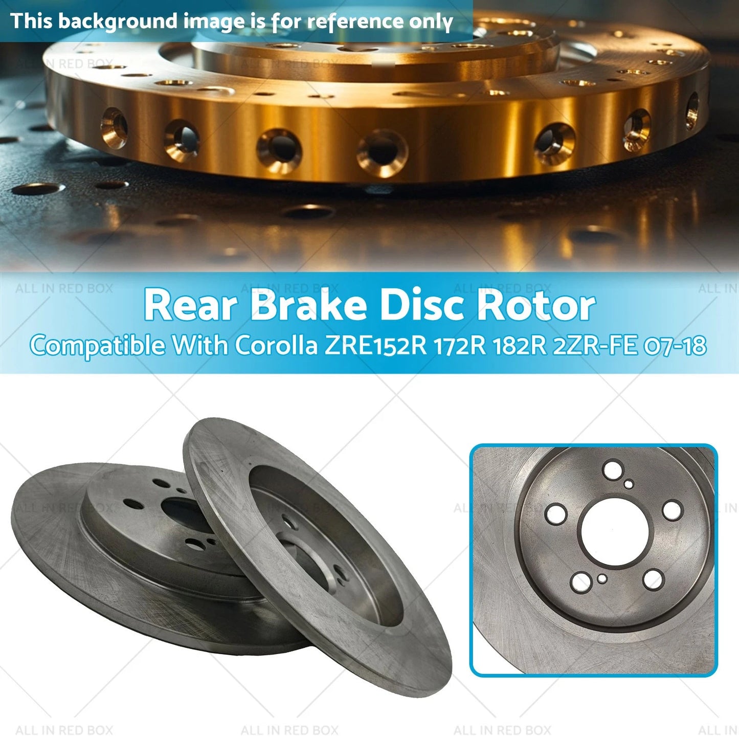 Rear Brake Disc Rotor for Toyota Corolla ZRE152R ZRE172R ZRE182R (07-18)