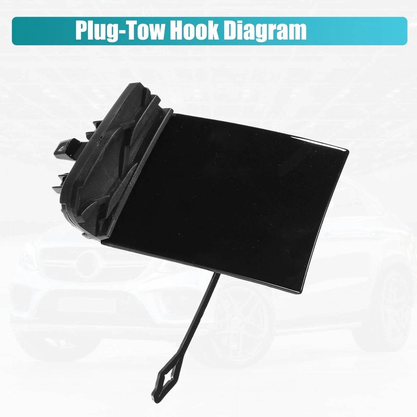 Front Bumper Tow Hook Cap for Mercedes-Benz GLE 350 (2016-2023) Black