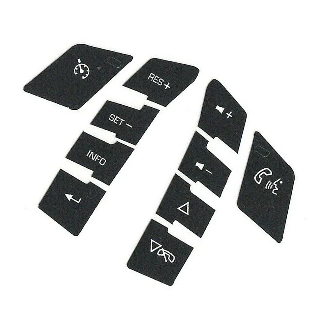 Button Repair Decals Car Sticker 1 Set ABS Black