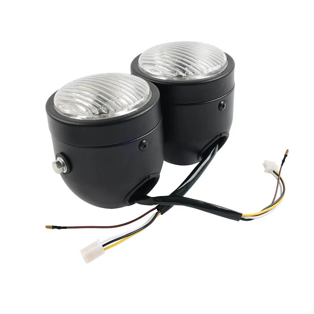 Twin Headlight Dual Lamp for Motorcycle Dirt Bike Street Fighter Universal